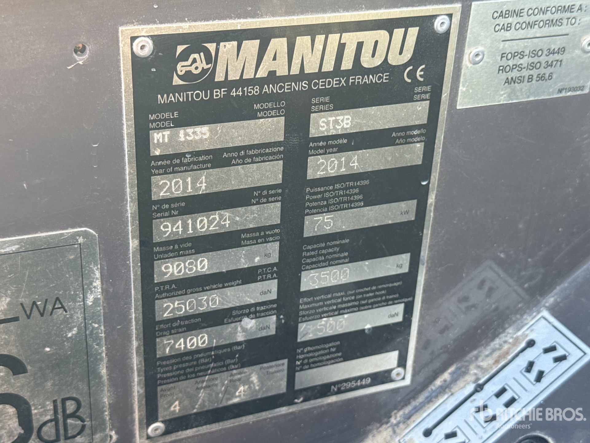 2014 Manitou MT 1335