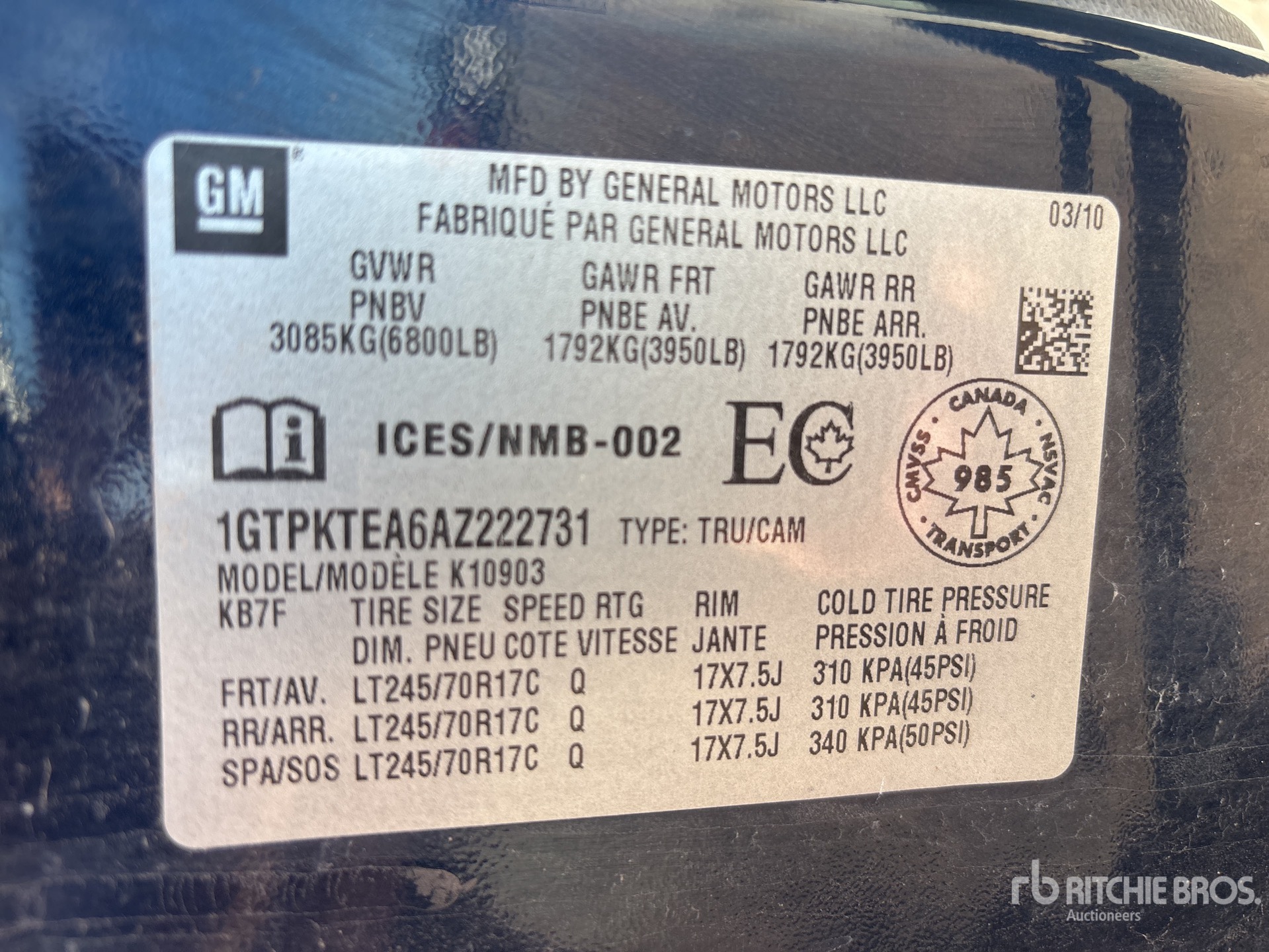 2010 GMC SIERRA 1500
