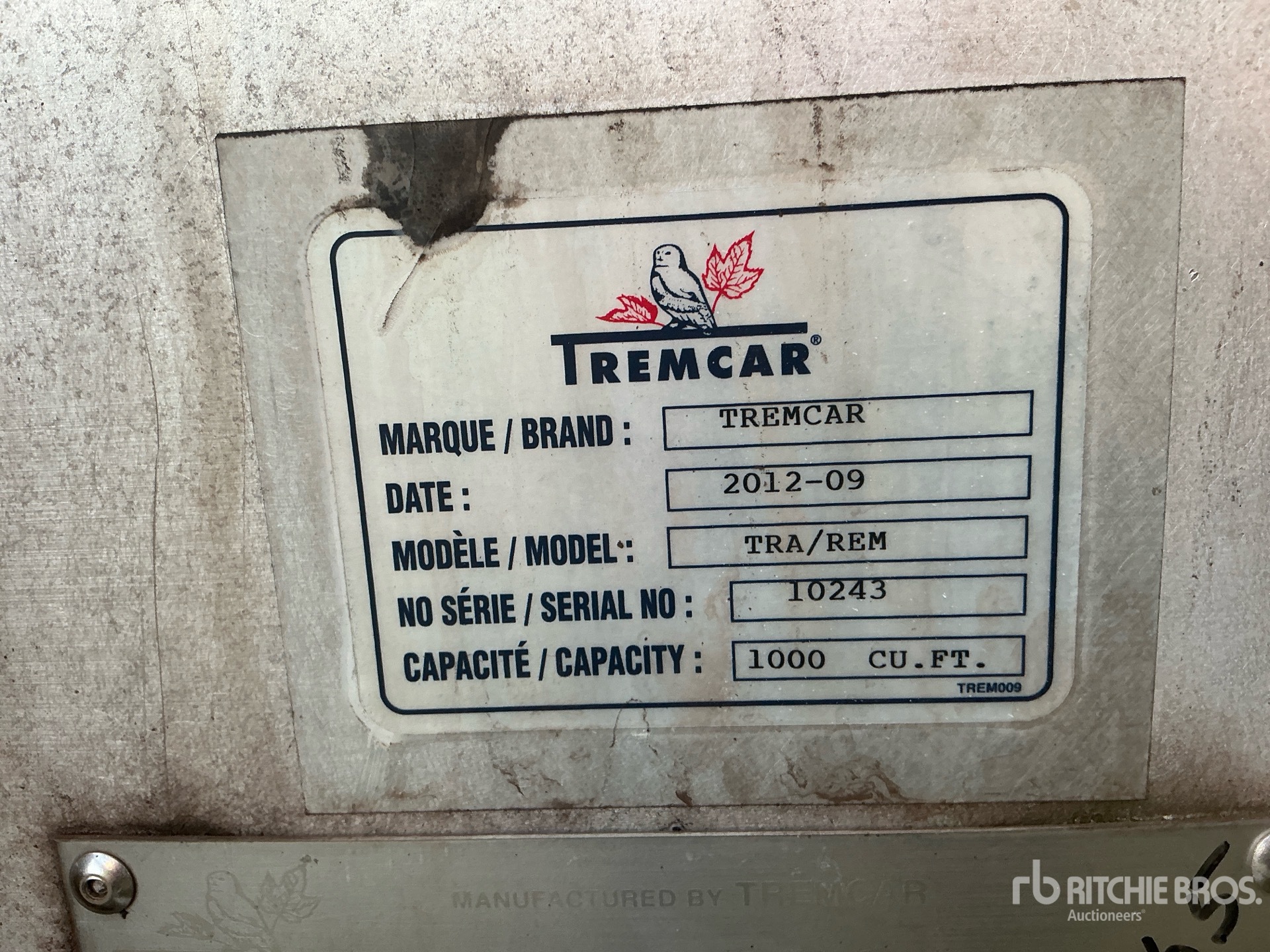 2013 Tremcar 1000 CFT T/A