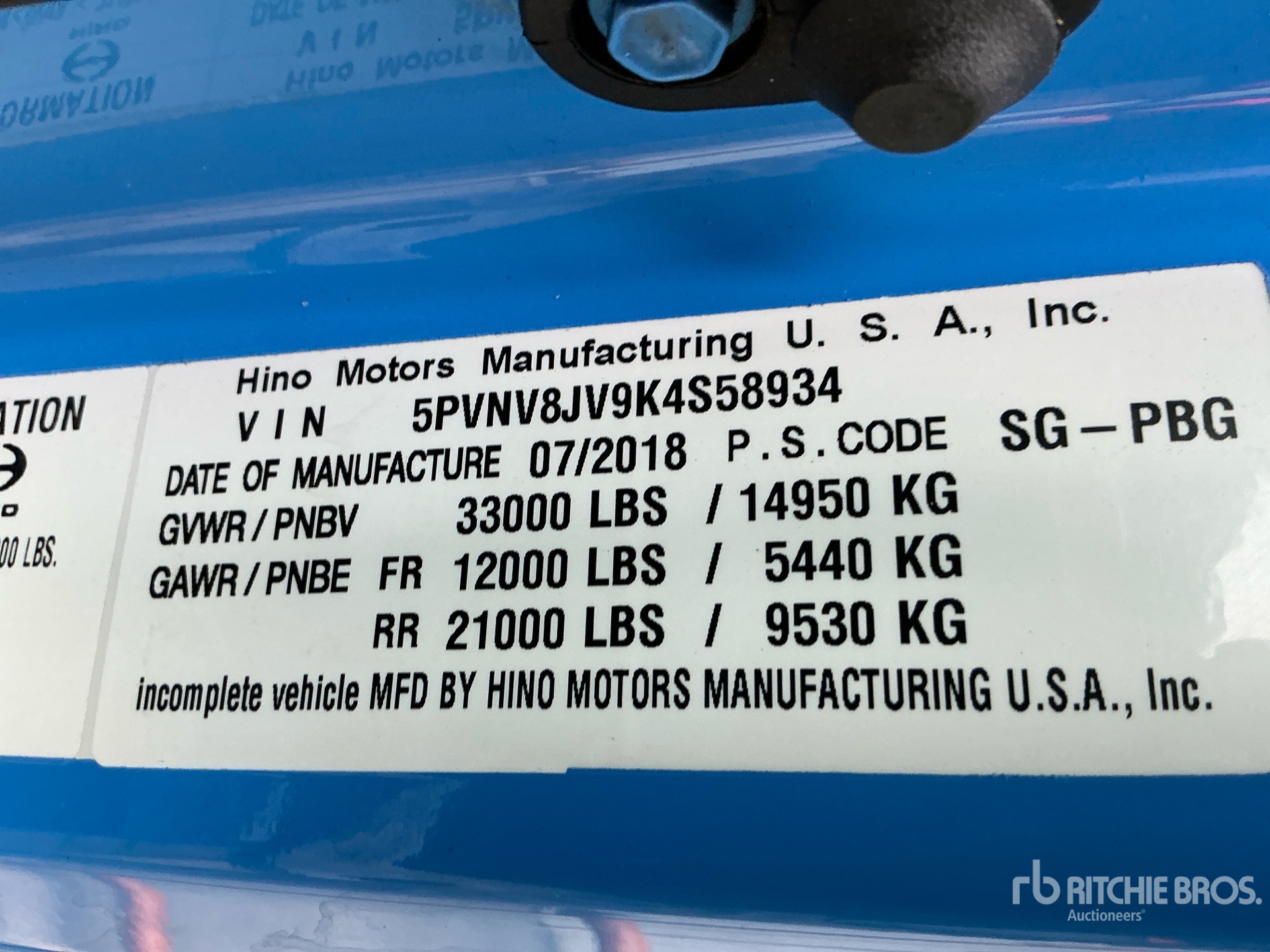 2019 Hino 338