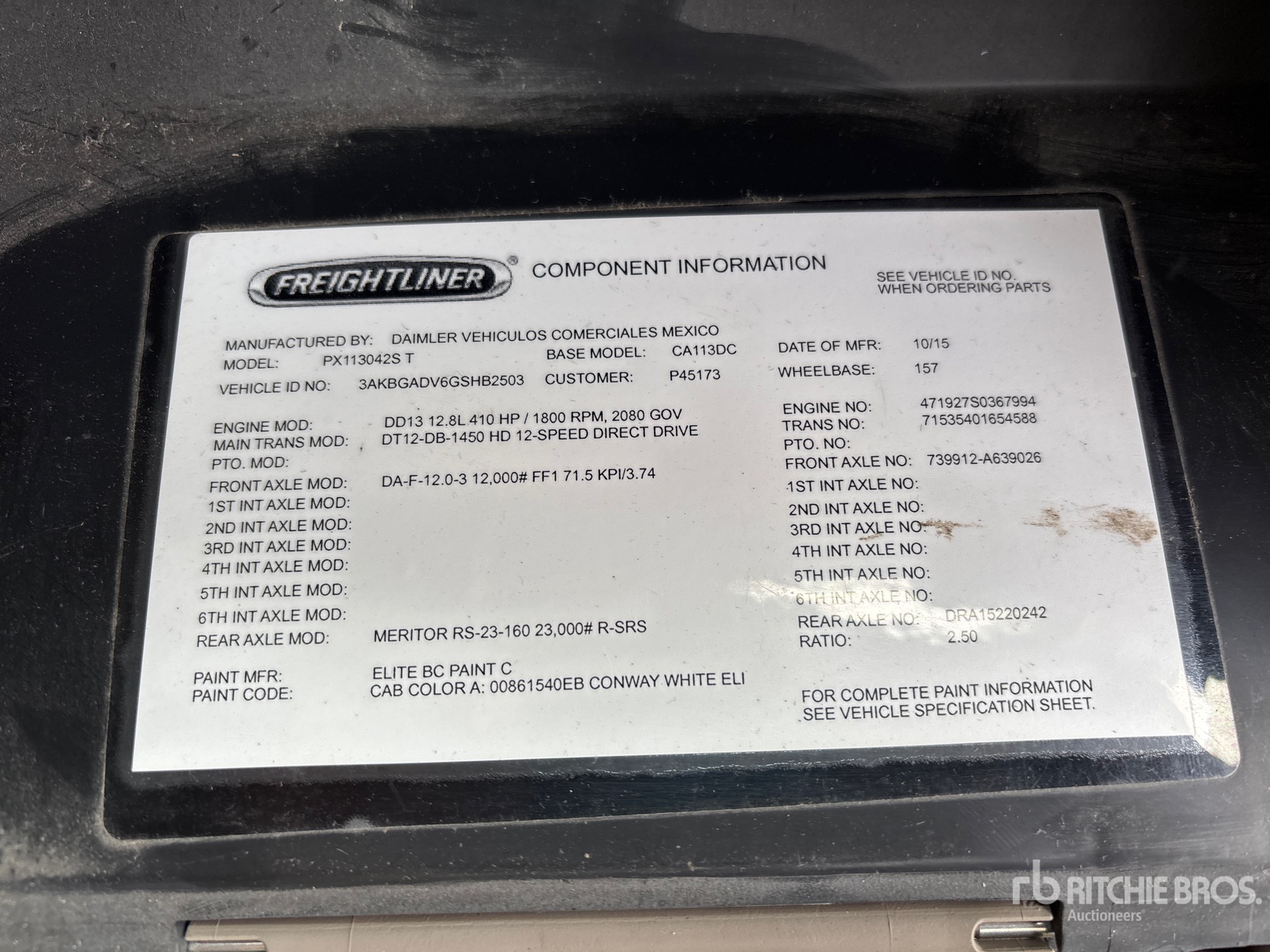 2016 Freightliner CASCADIA 113