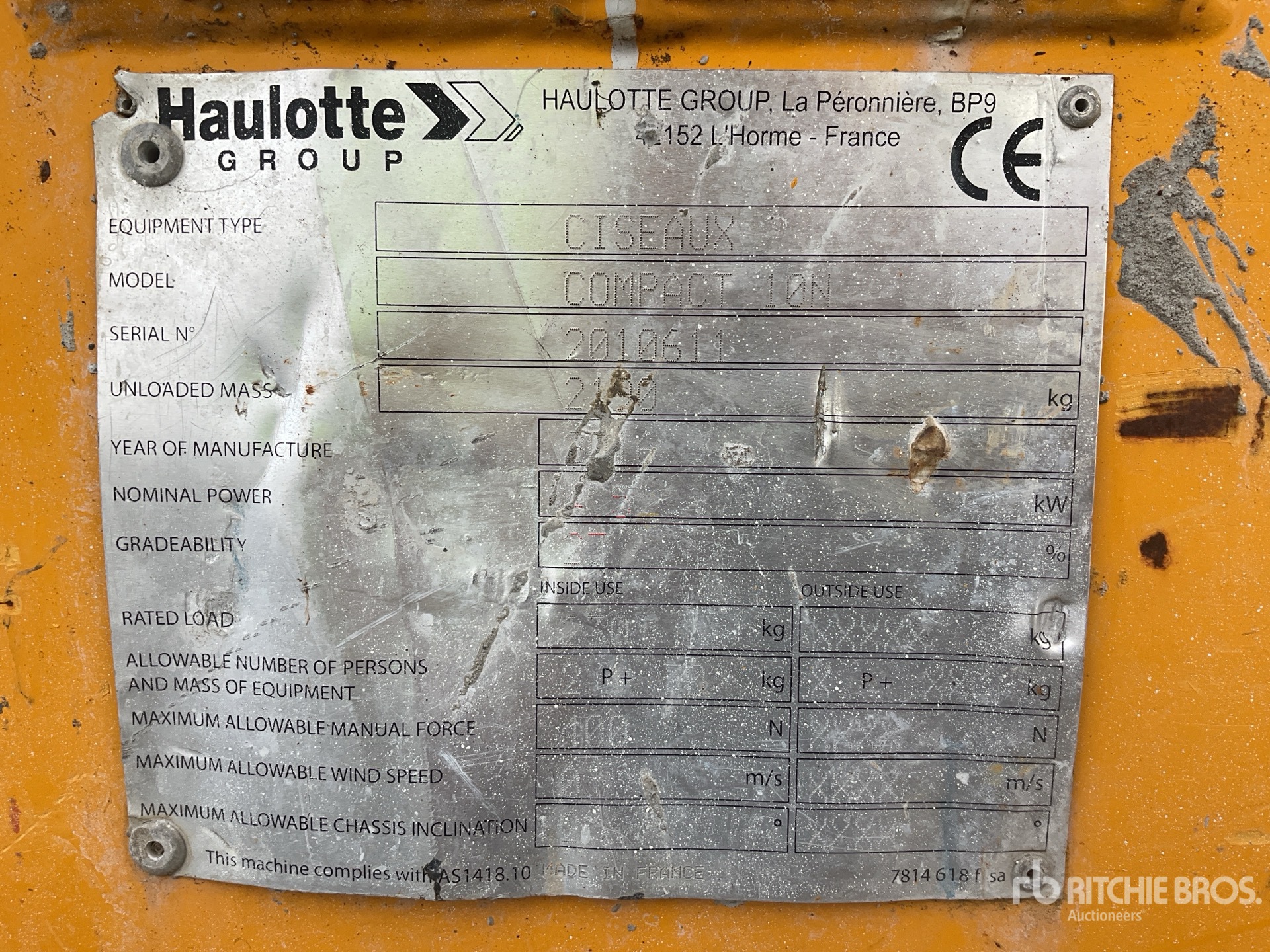 2016 Haulotte COMPACT 10N