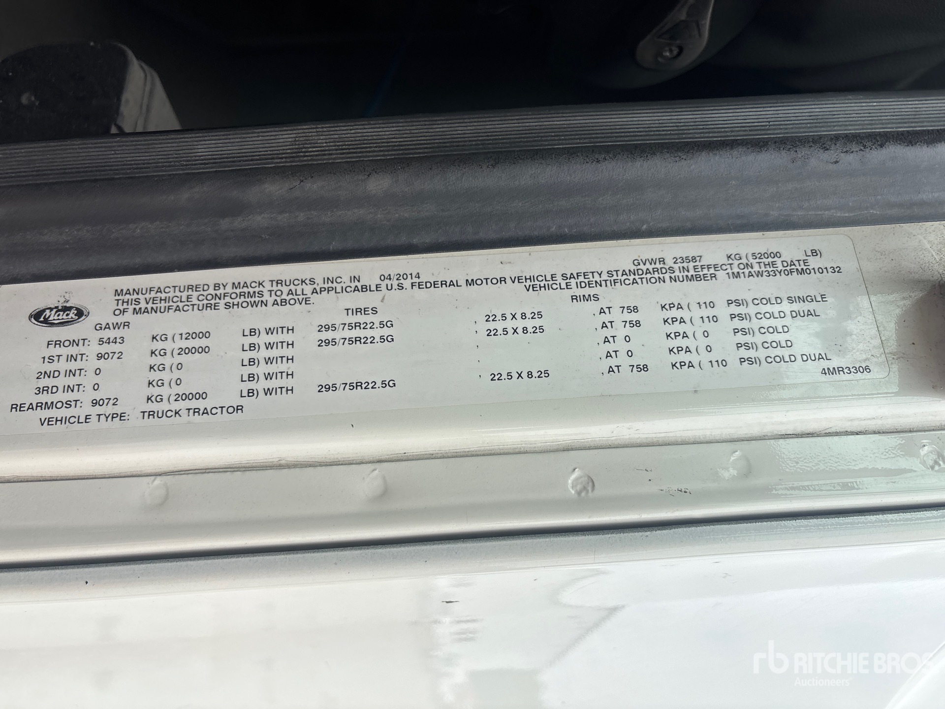 2015 Mack CXU633
