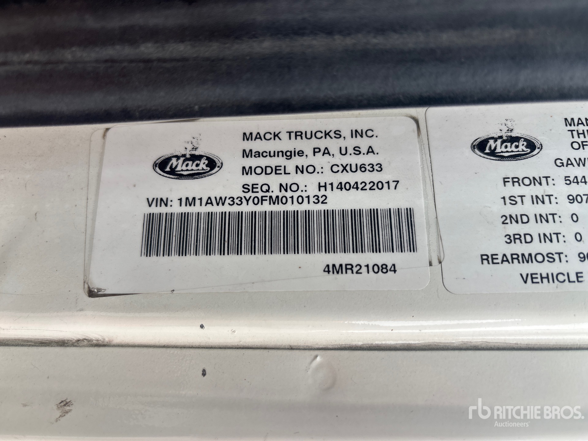 2015 Mack CXU633