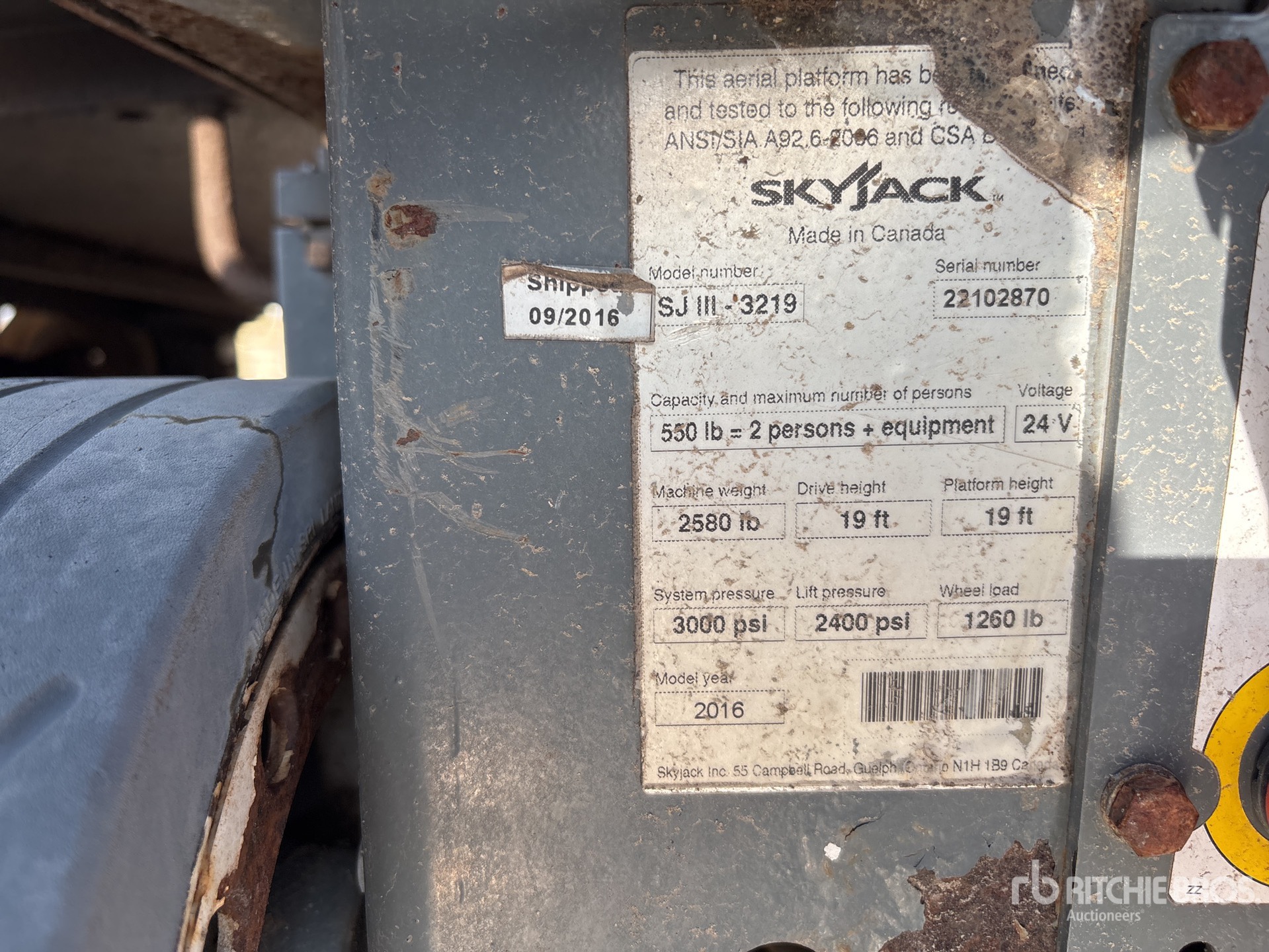 2016 Skyjack SJIII-3219
