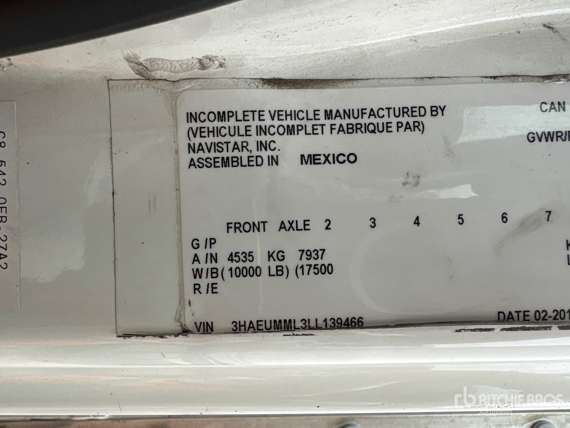 2020 International MV607