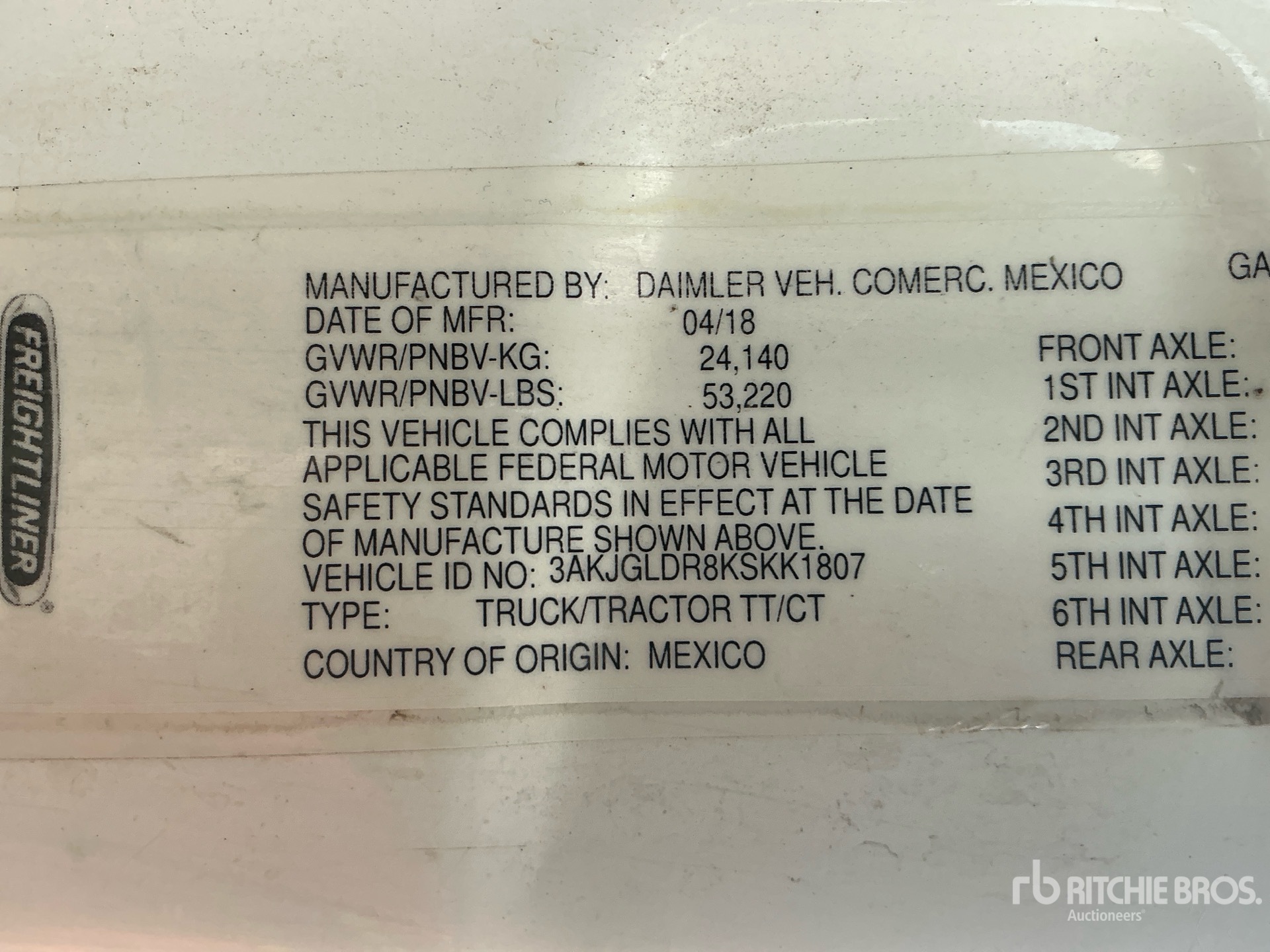 2019 Freightliner CASCADIA 125