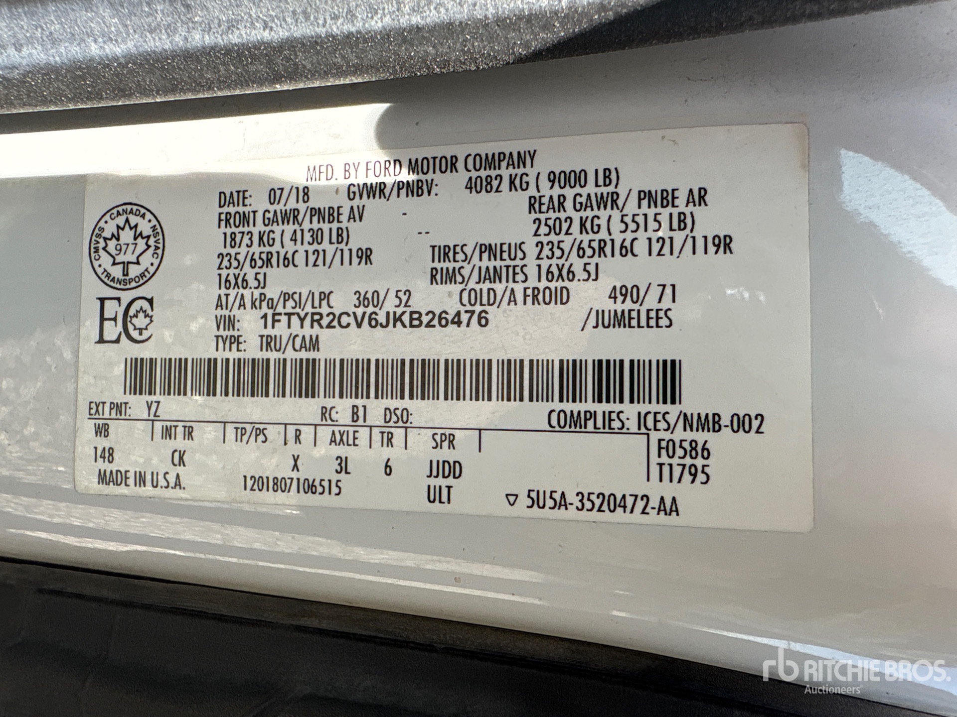 2018 Ford TRANSIT 250