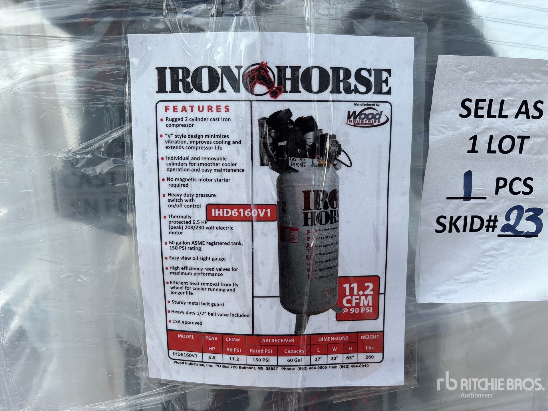 Iron Horse 11.2 CFM SKID-MOUNTED 60 GAL (U ...