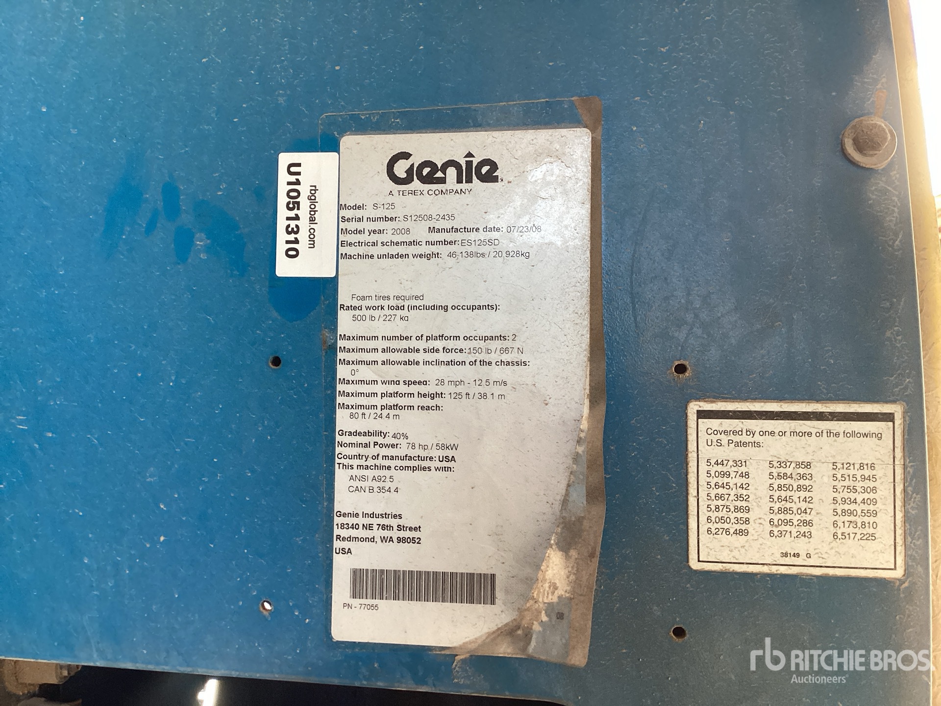 2008 Genie S-125