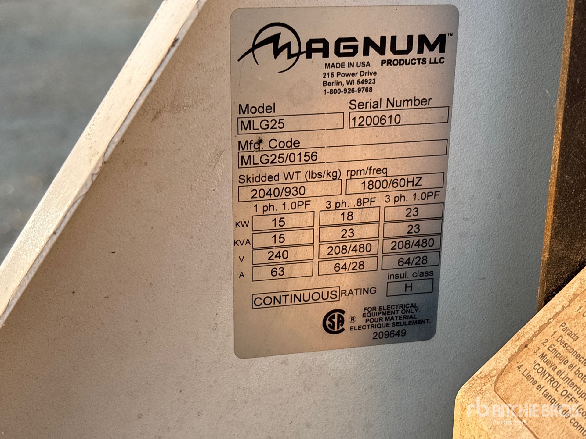 2012 Magnum MLG25