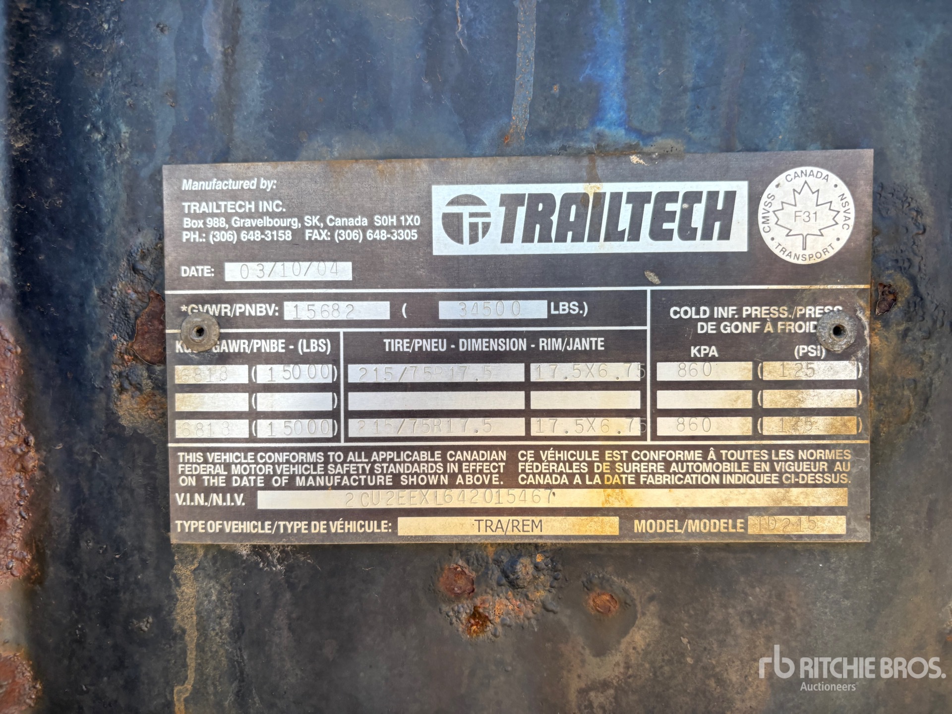 2004 Trailtech TD215