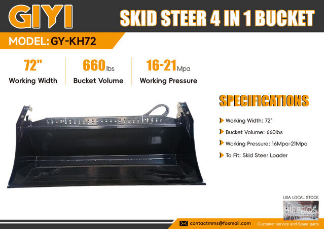 2026 GIYI GY-KH72 Skid Steer Bucket