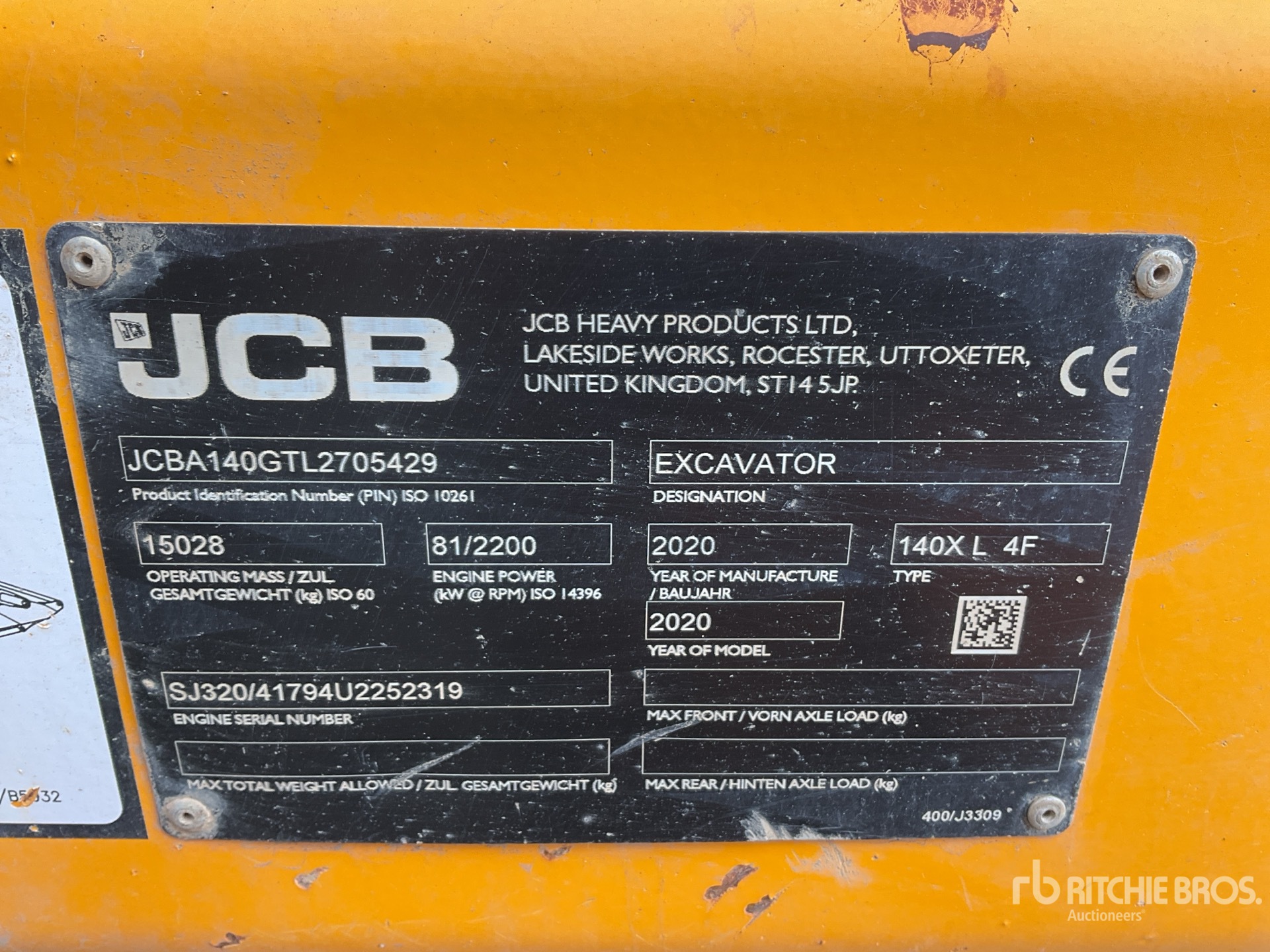 2020 JCB 140X L