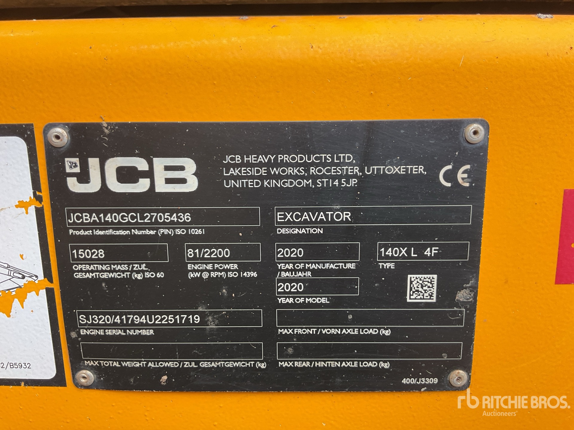 2020 JCB 140XL L