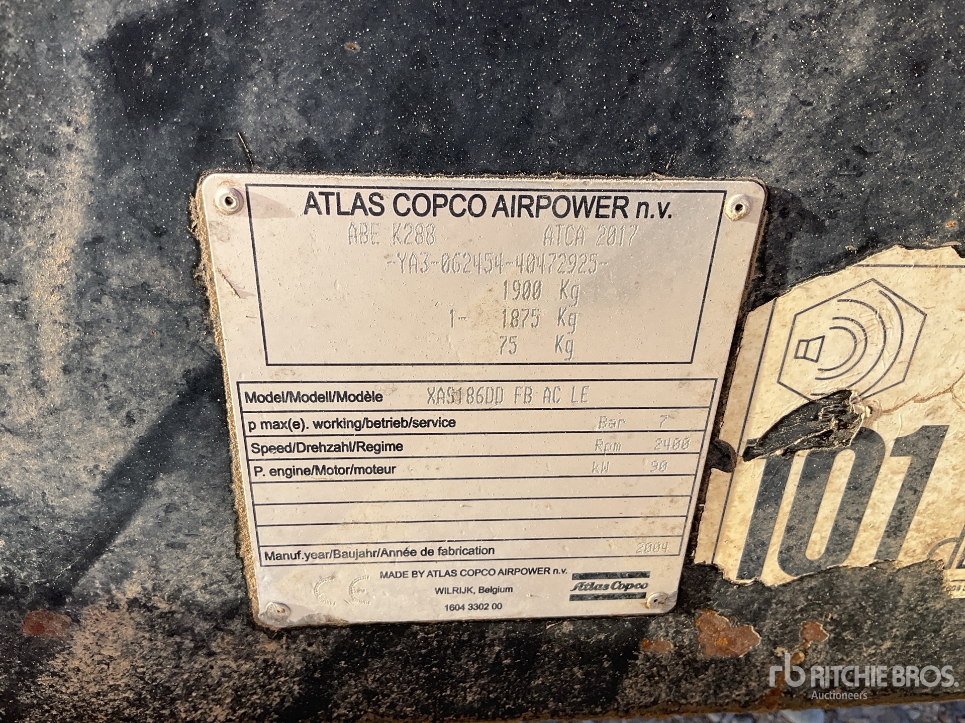 2004 Atlas Copco XAS186DD