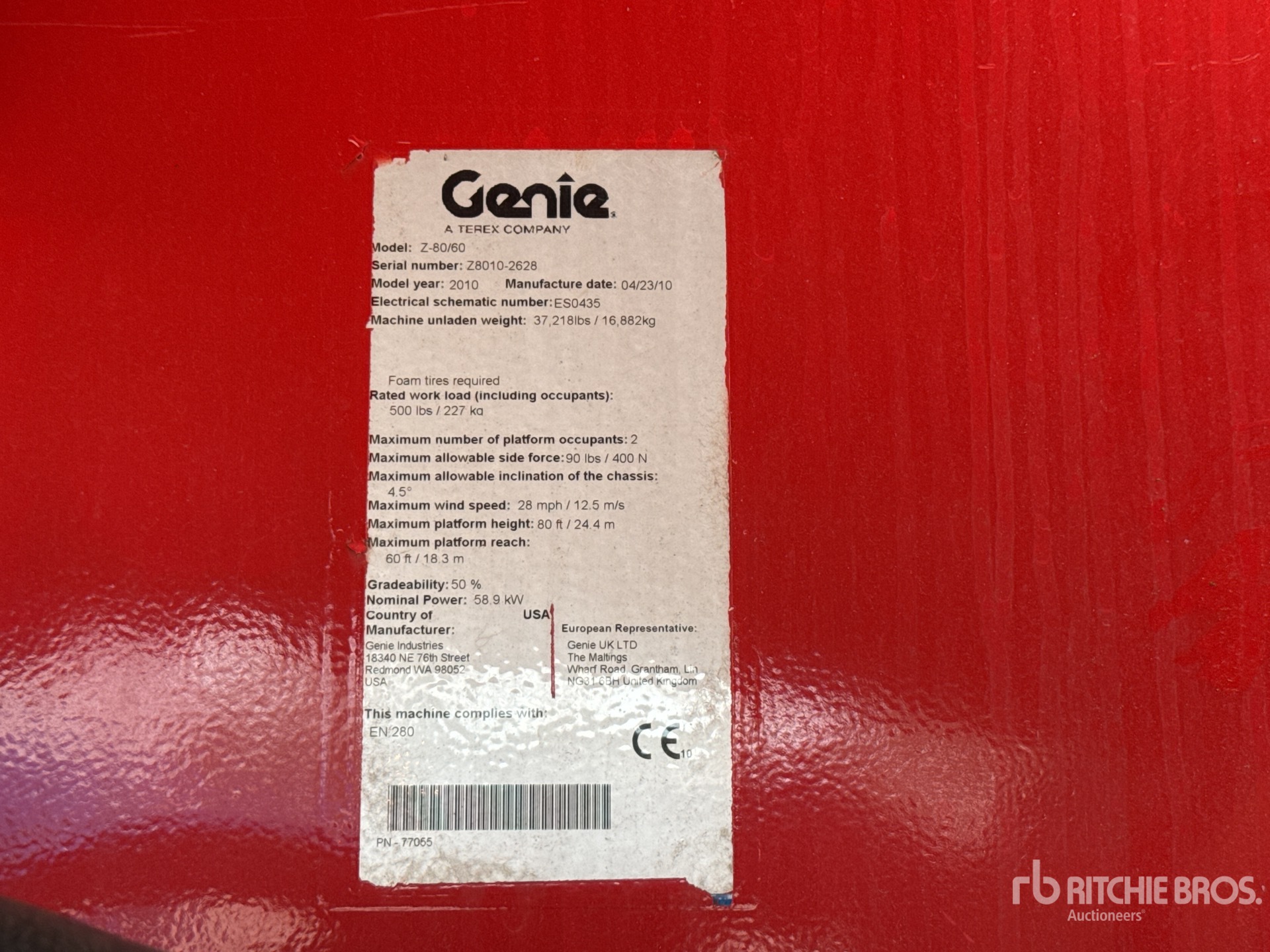 2010 Genie Z80/60