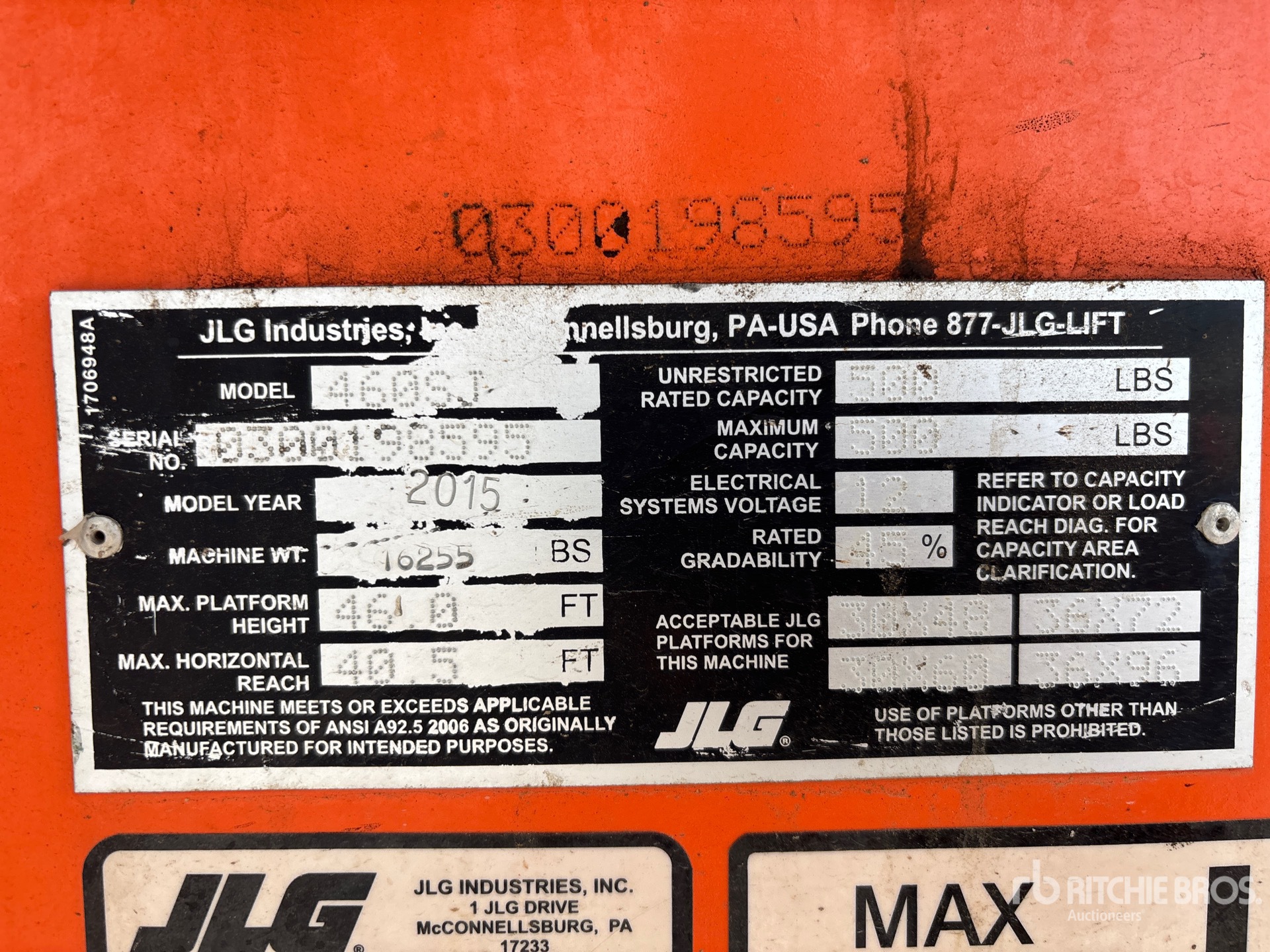 2015 JLG 460SJ