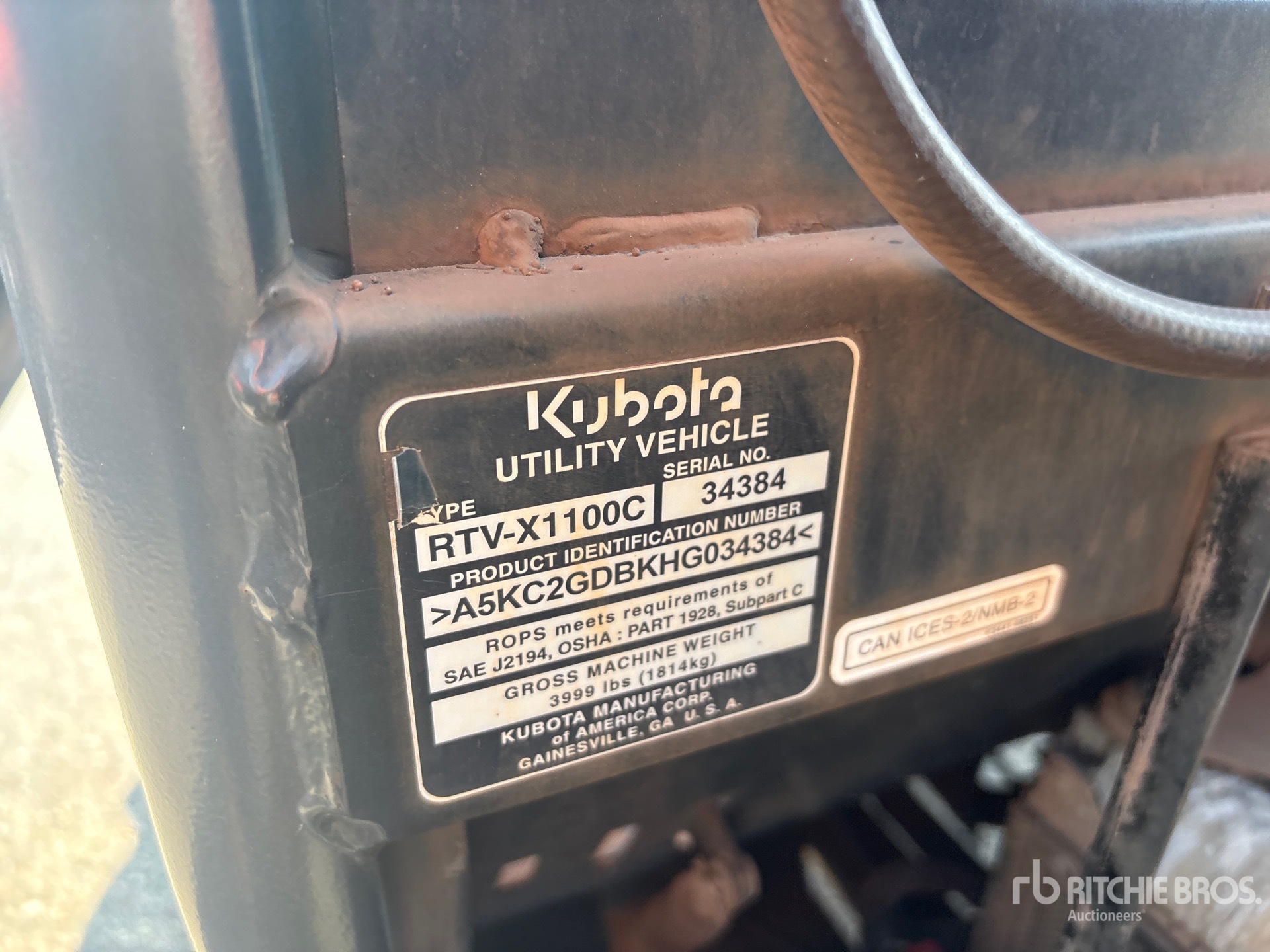 2017 Kubota RTV1100