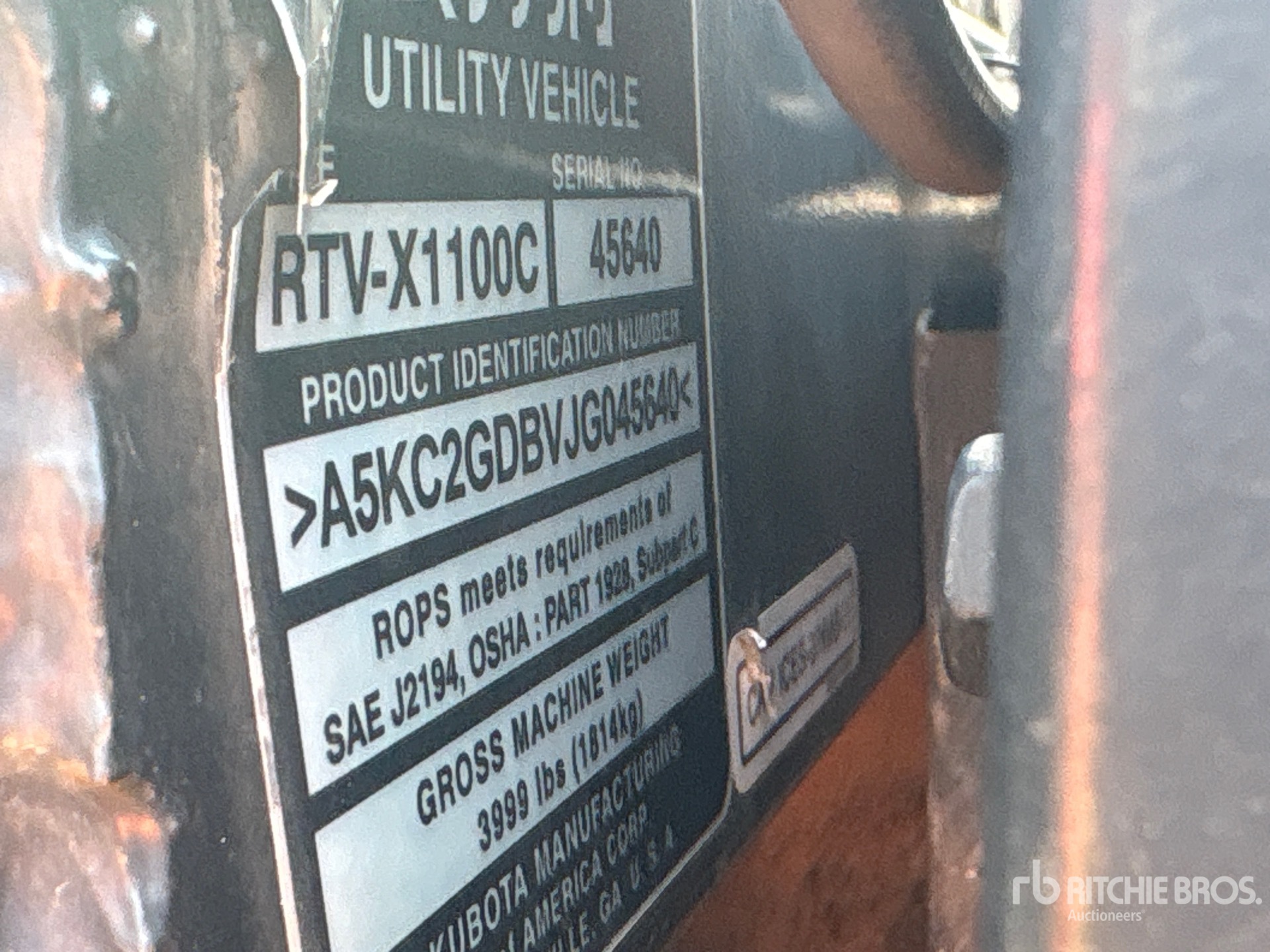 2018 Kubota RTV-X1100CW-H