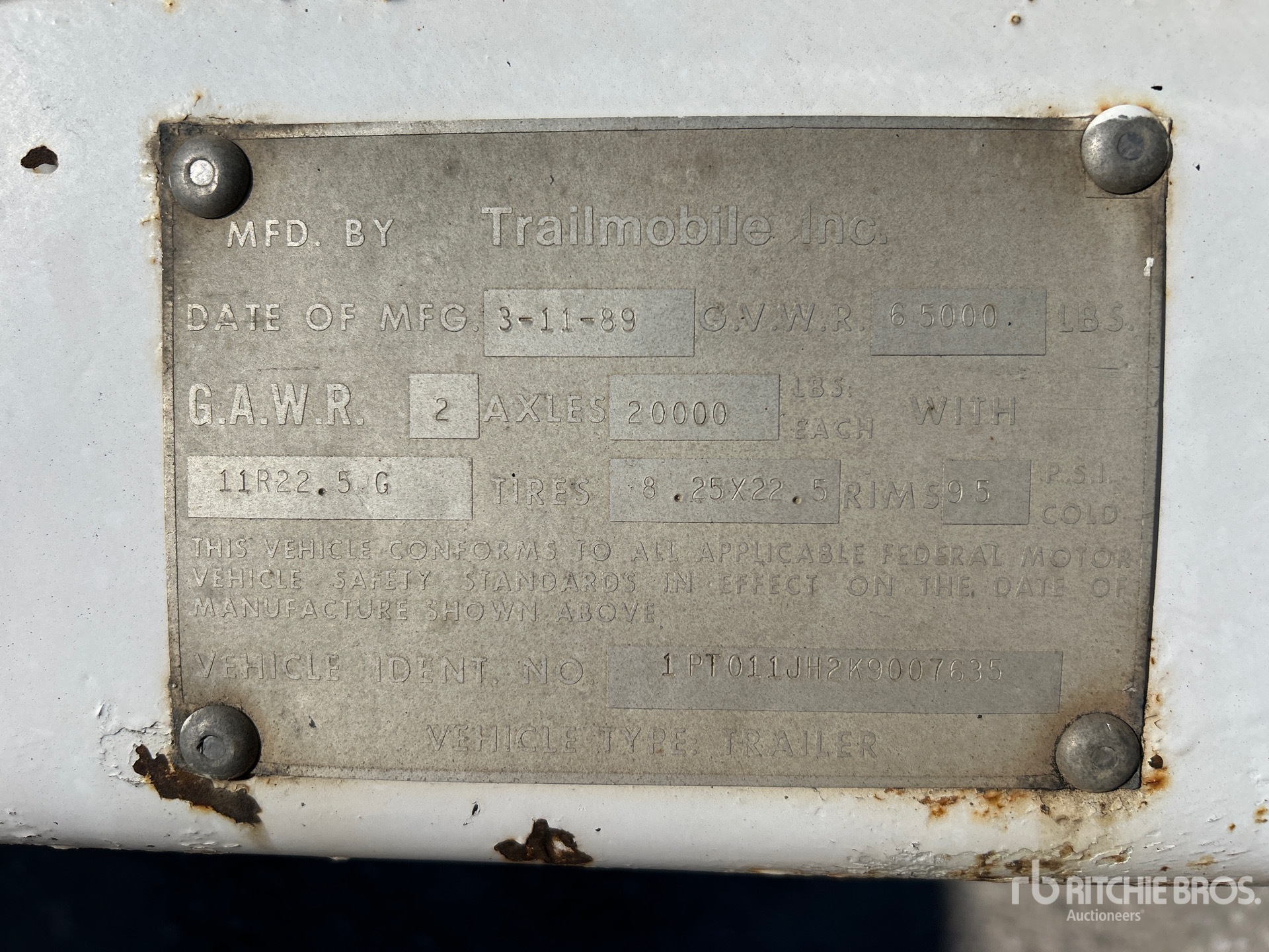 1989 Trailmobile 011J-1YAL