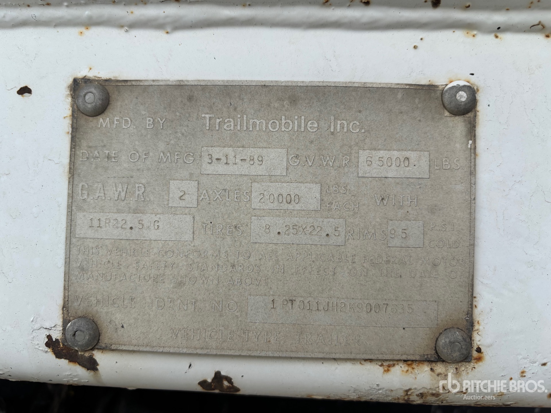 1989 Trailmobile 011J-1YAL