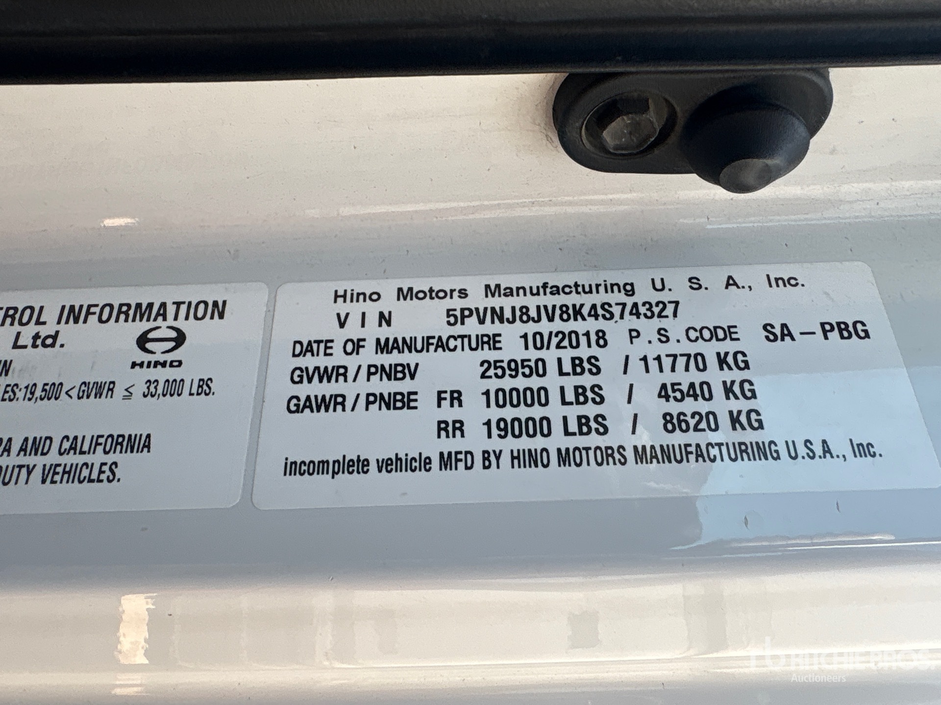 2019 Hino 268