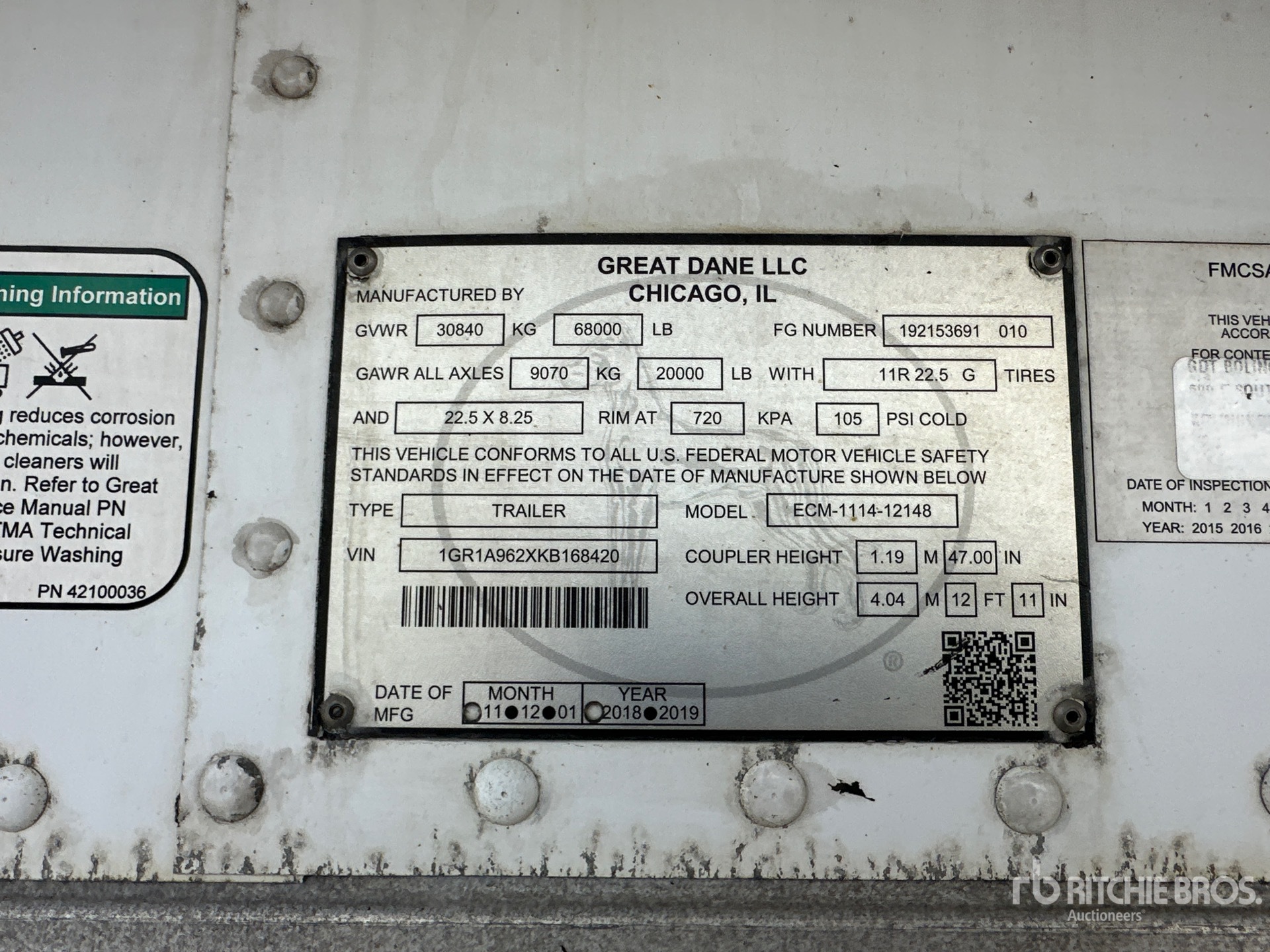 2019 Great Dane ECM-1114-12148
