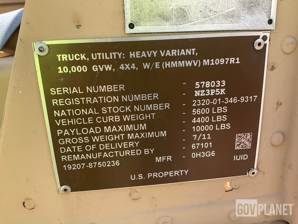 General Appearance with Serial Number / VIN