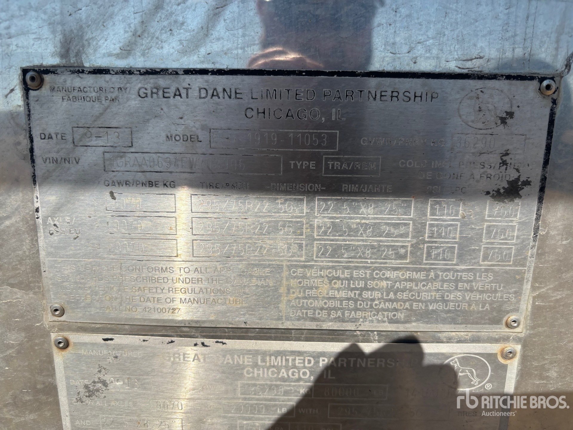 2014 Great Dane 53 FT X 102 IN TRI/A