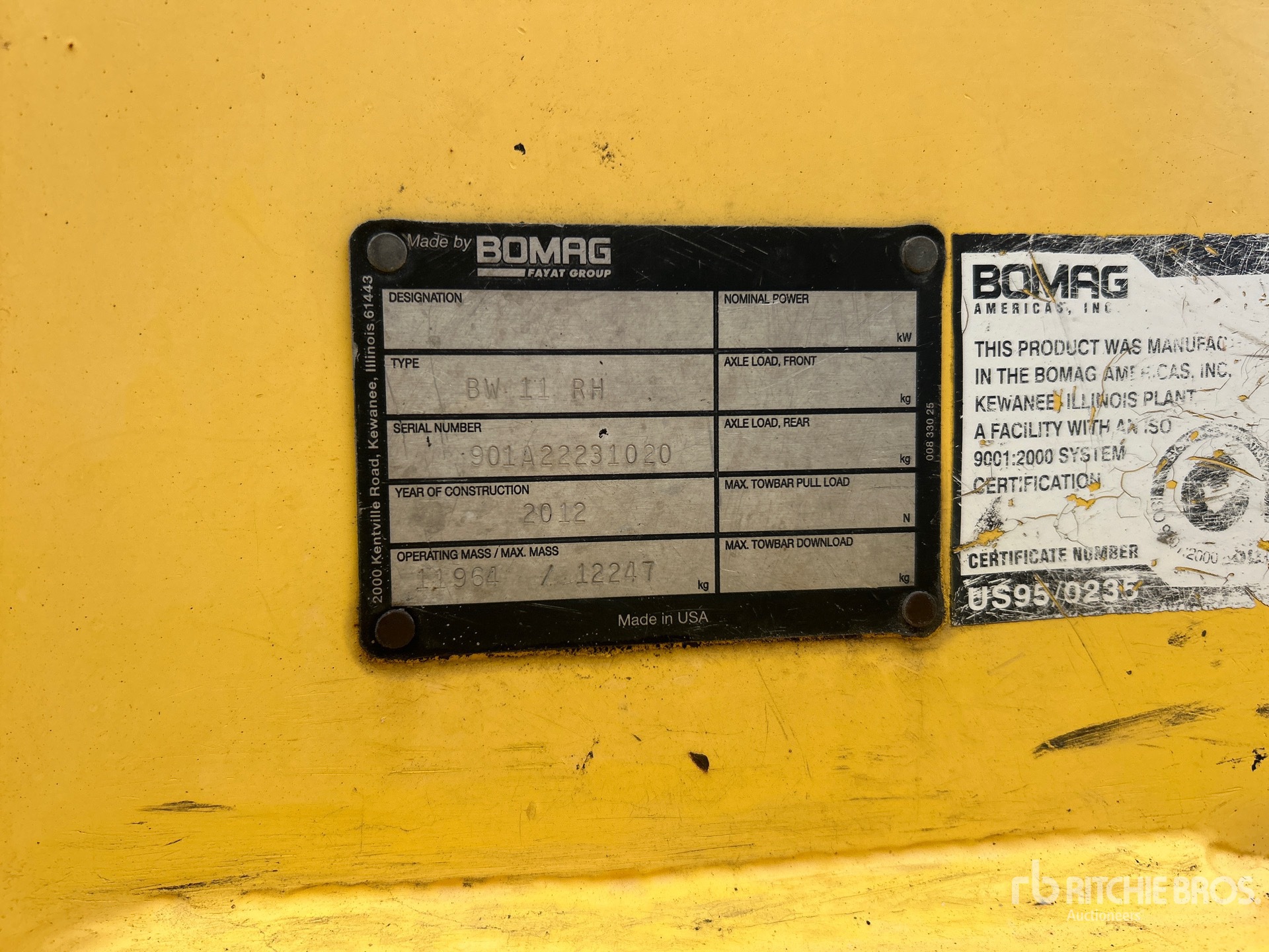 2012 Bomag BW11R-H