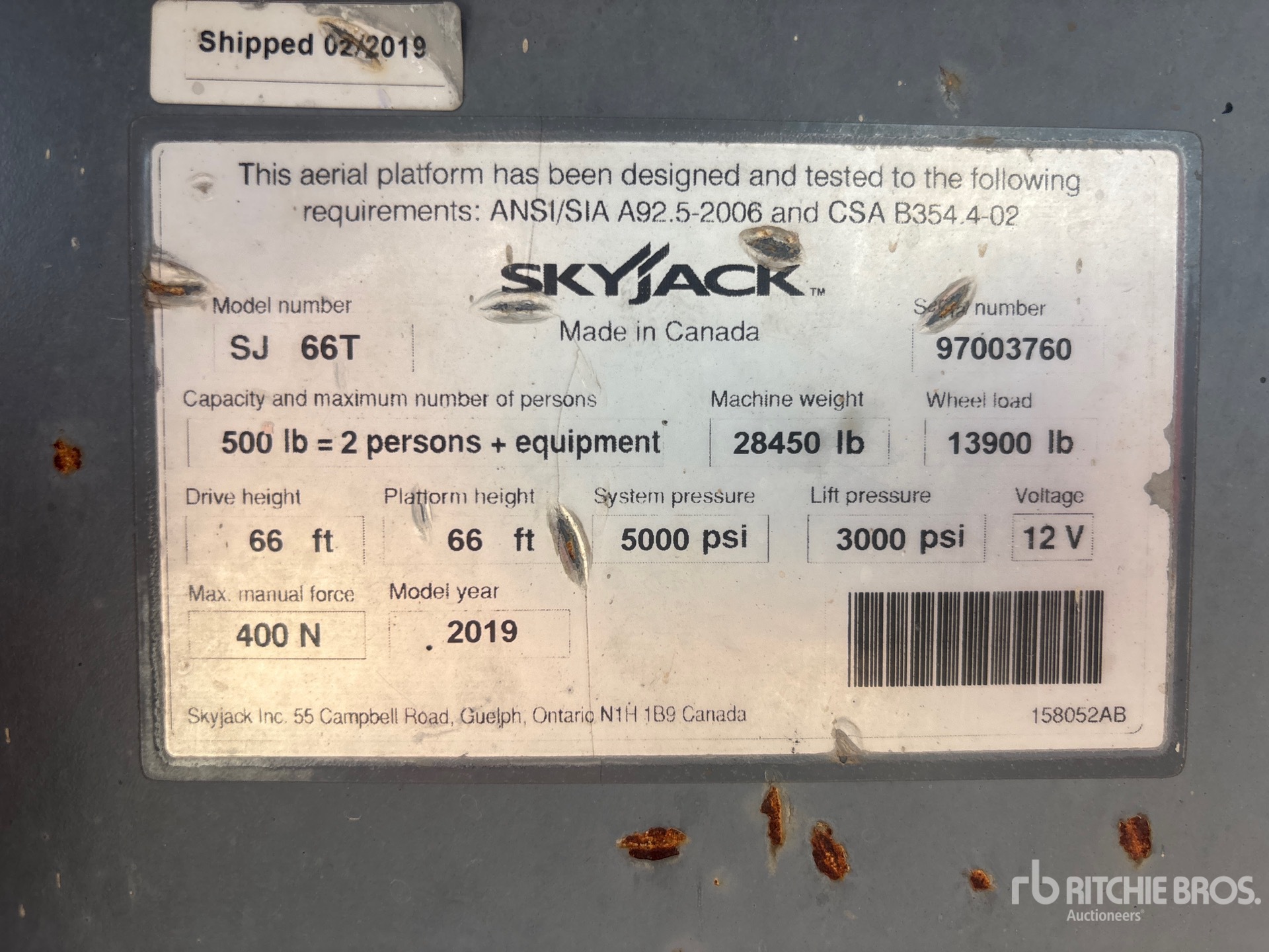 2019 Skyjack SJ66T