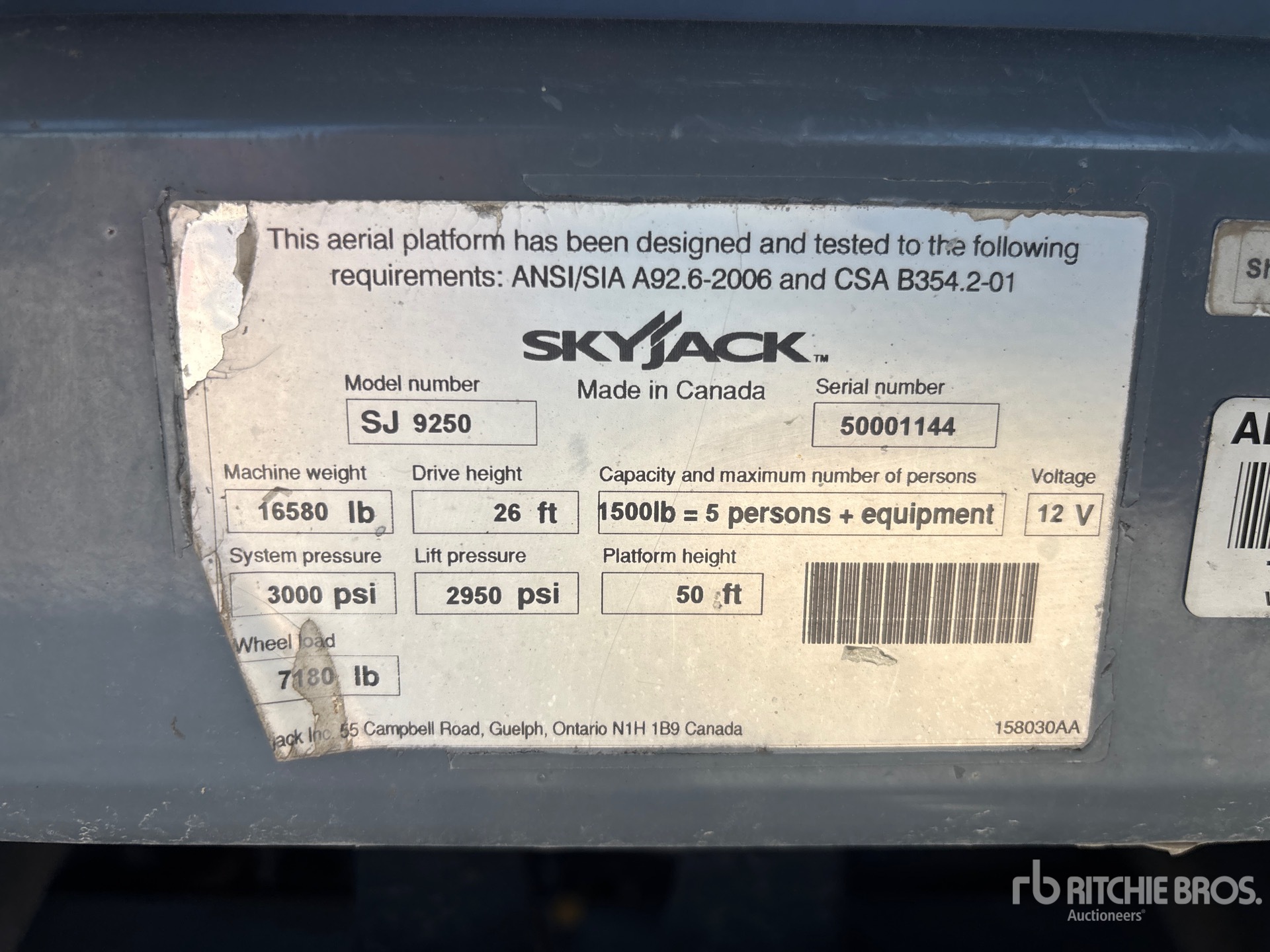 2014 Skyjack SJ9250RT