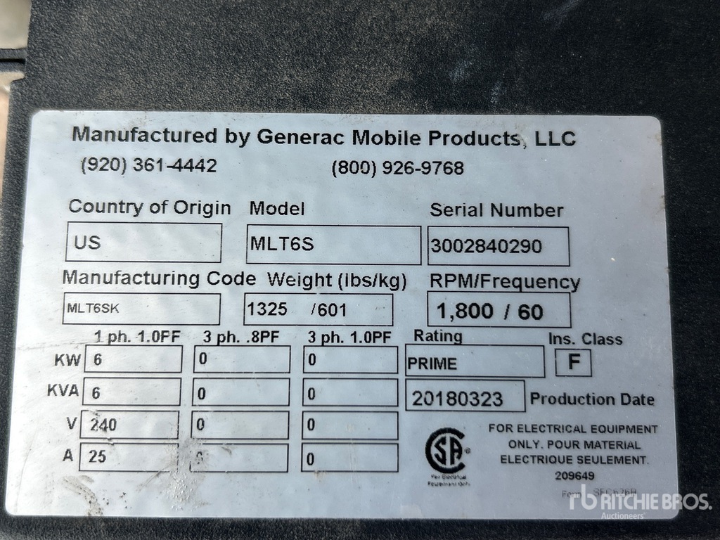 General Appearance with Unit Serial Number
