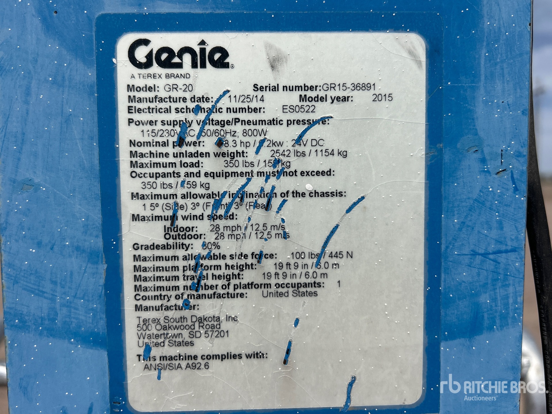 2015 Genie GR-20