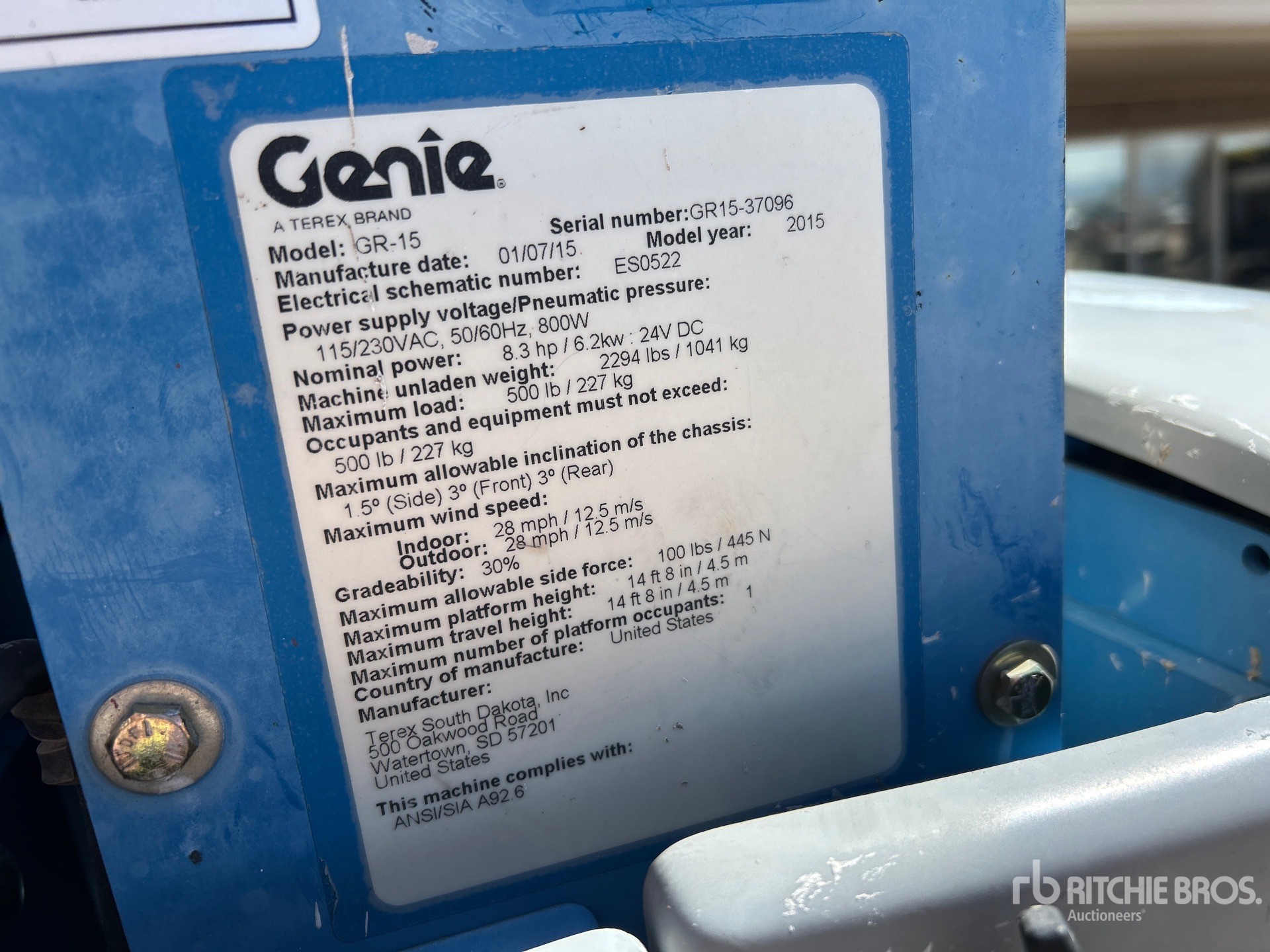 2015 Genie GR-15