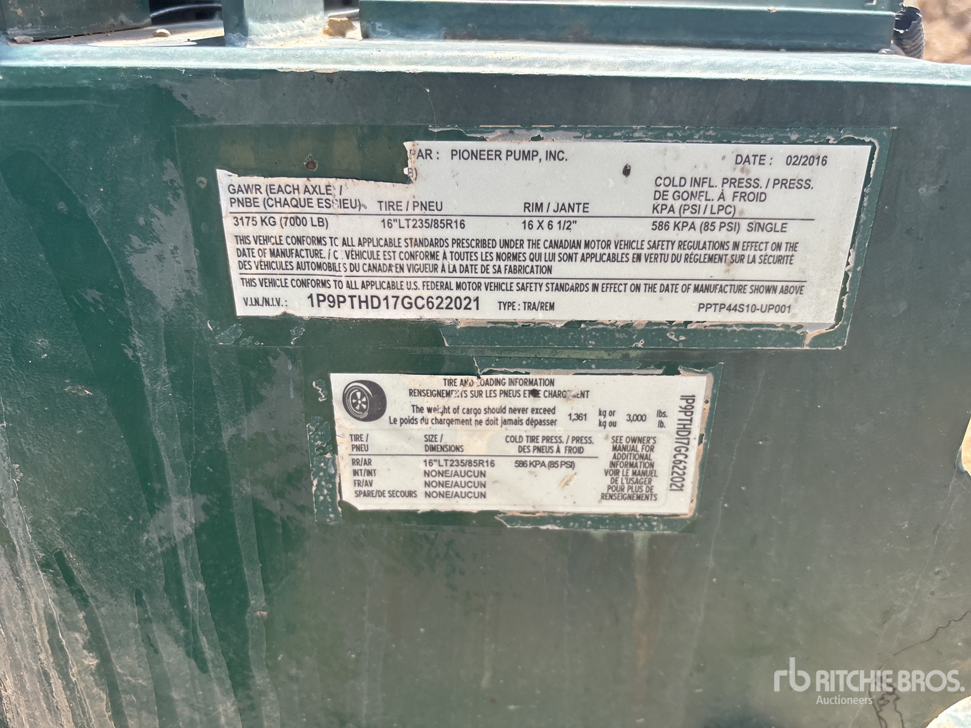 2016 Pioneer Pump TRAILER-MOUNTED