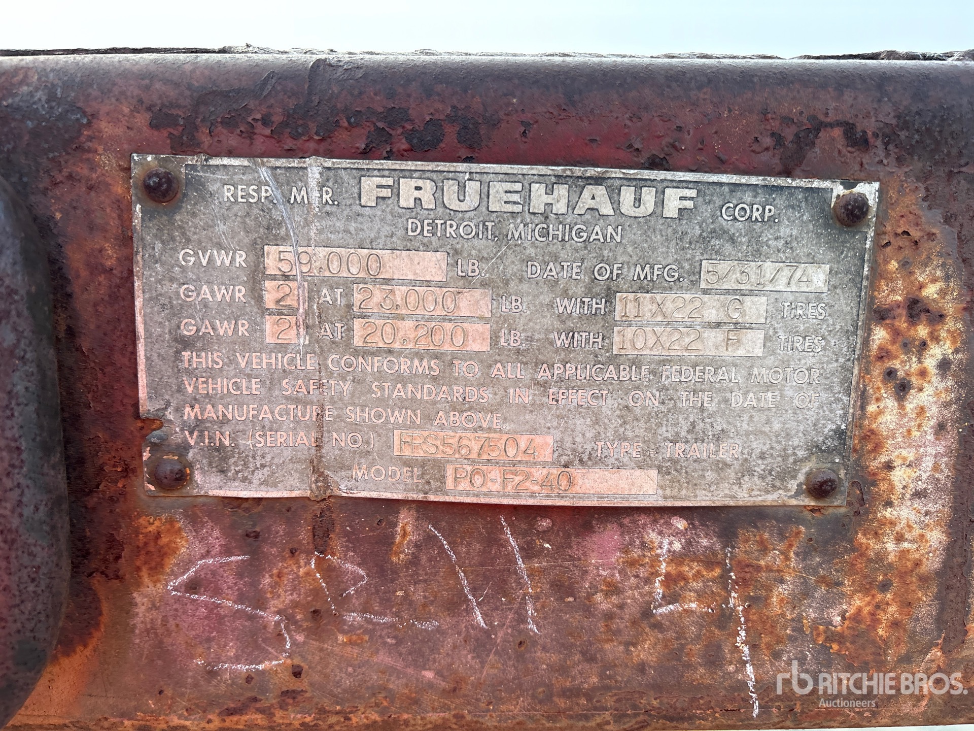1974 Fruehauf PO-F2-40