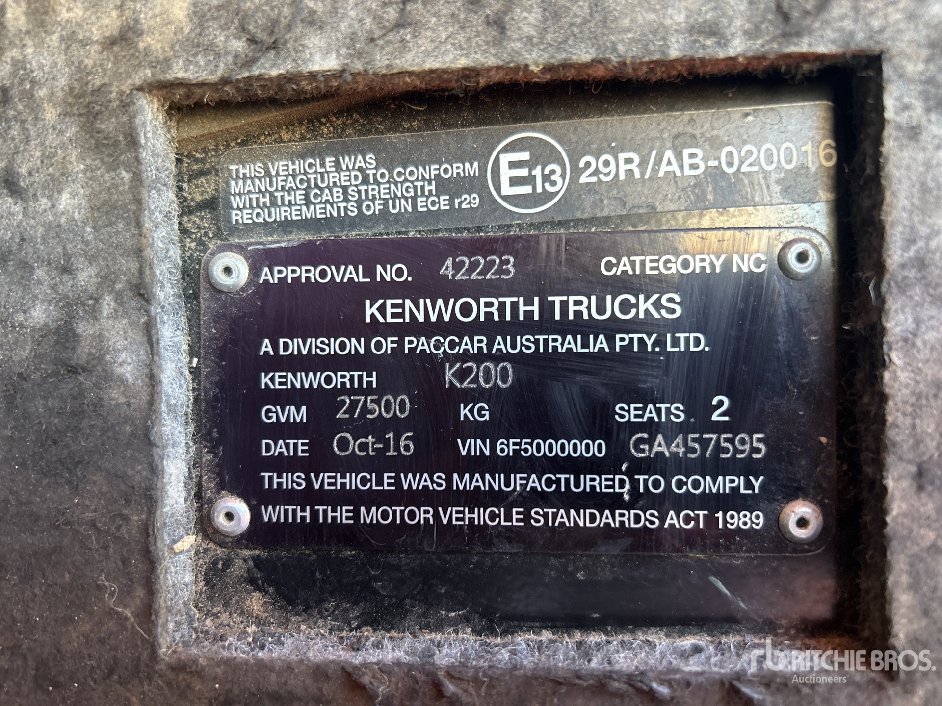 2016 Kenworth K200