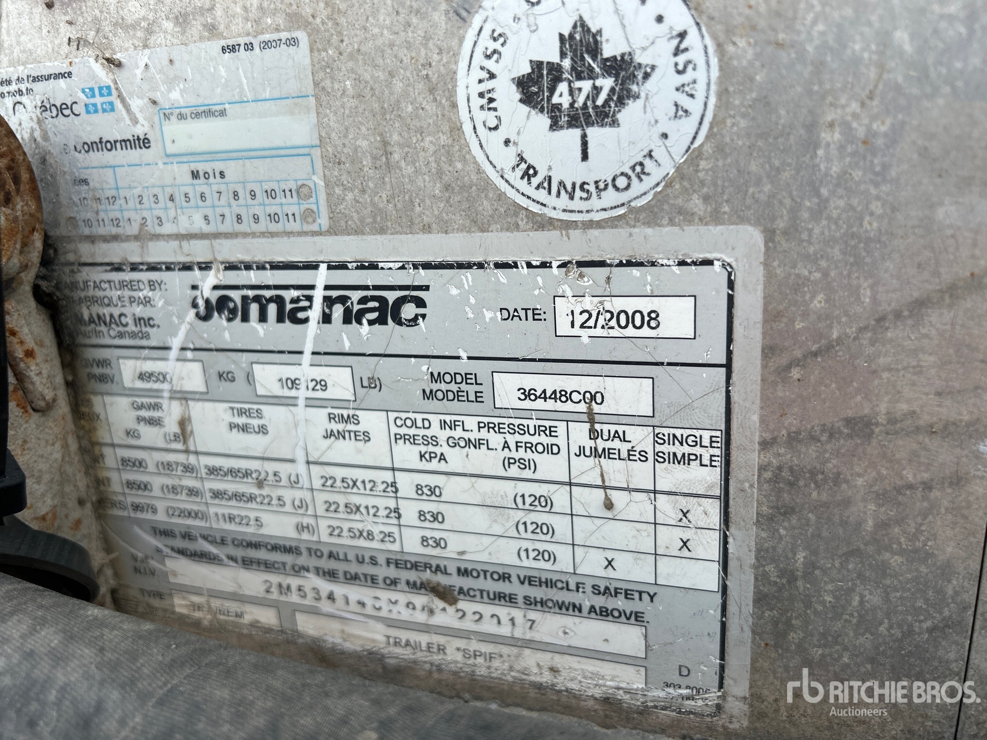 2009 Manac 48 ft Quad/A