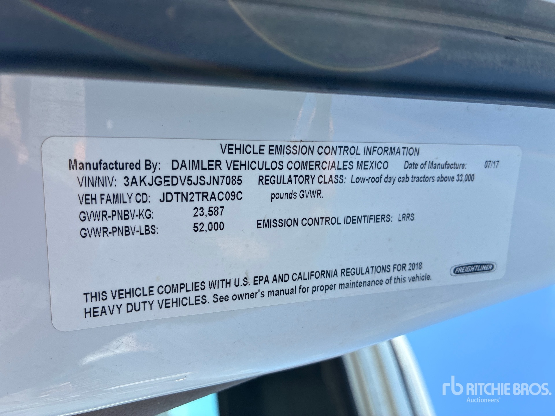 2018 Freightliner CASCADIA 125