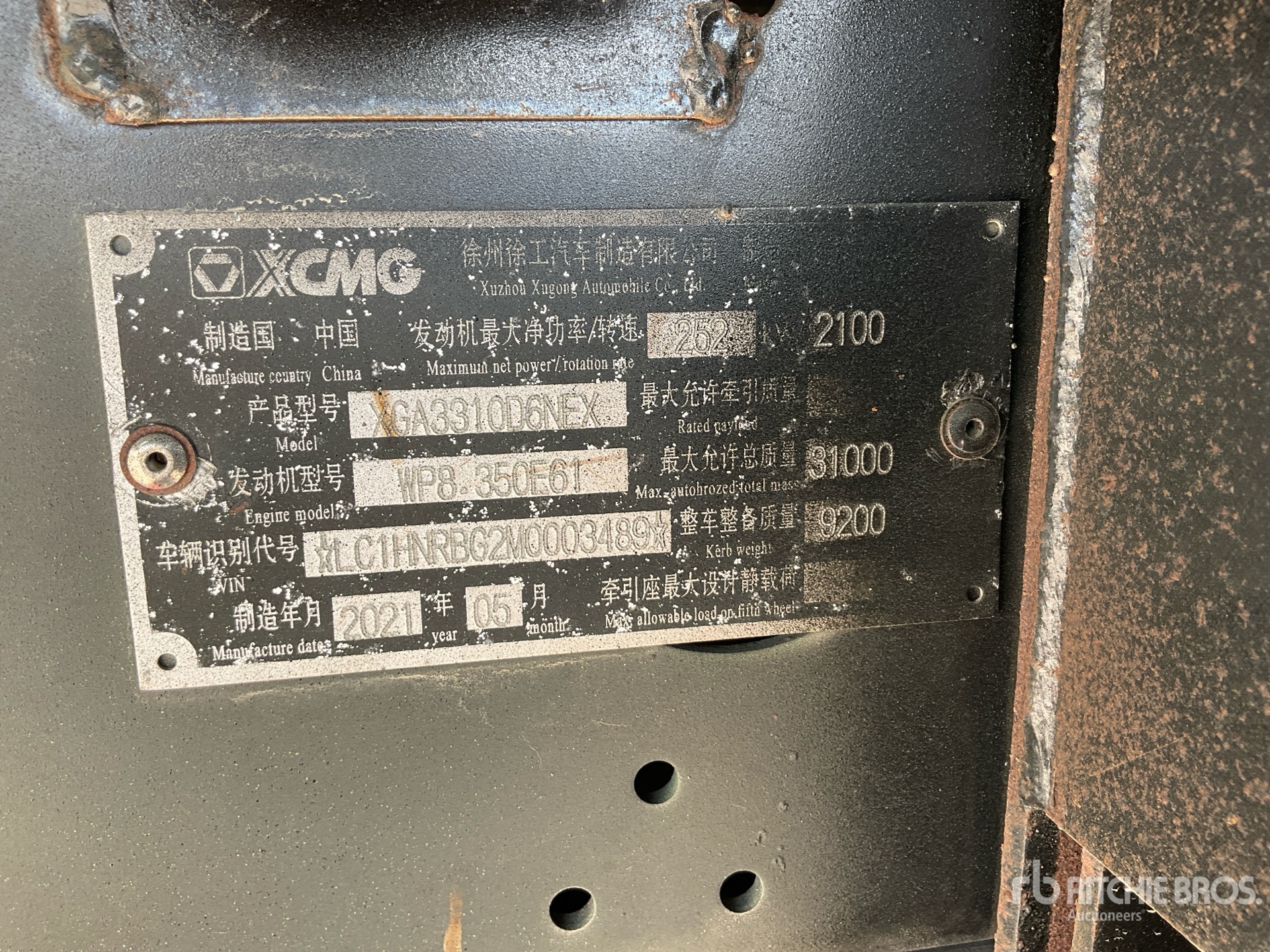 2021 XCMG XGA3310D6NEX