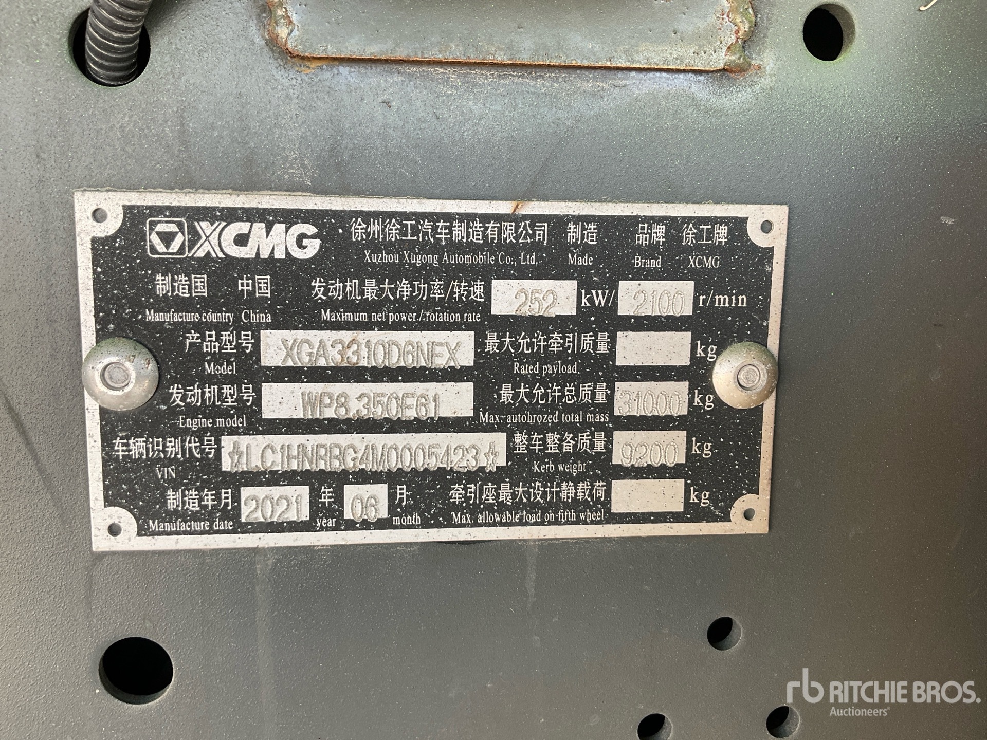 2021 XCMG XGA3310D6NEX