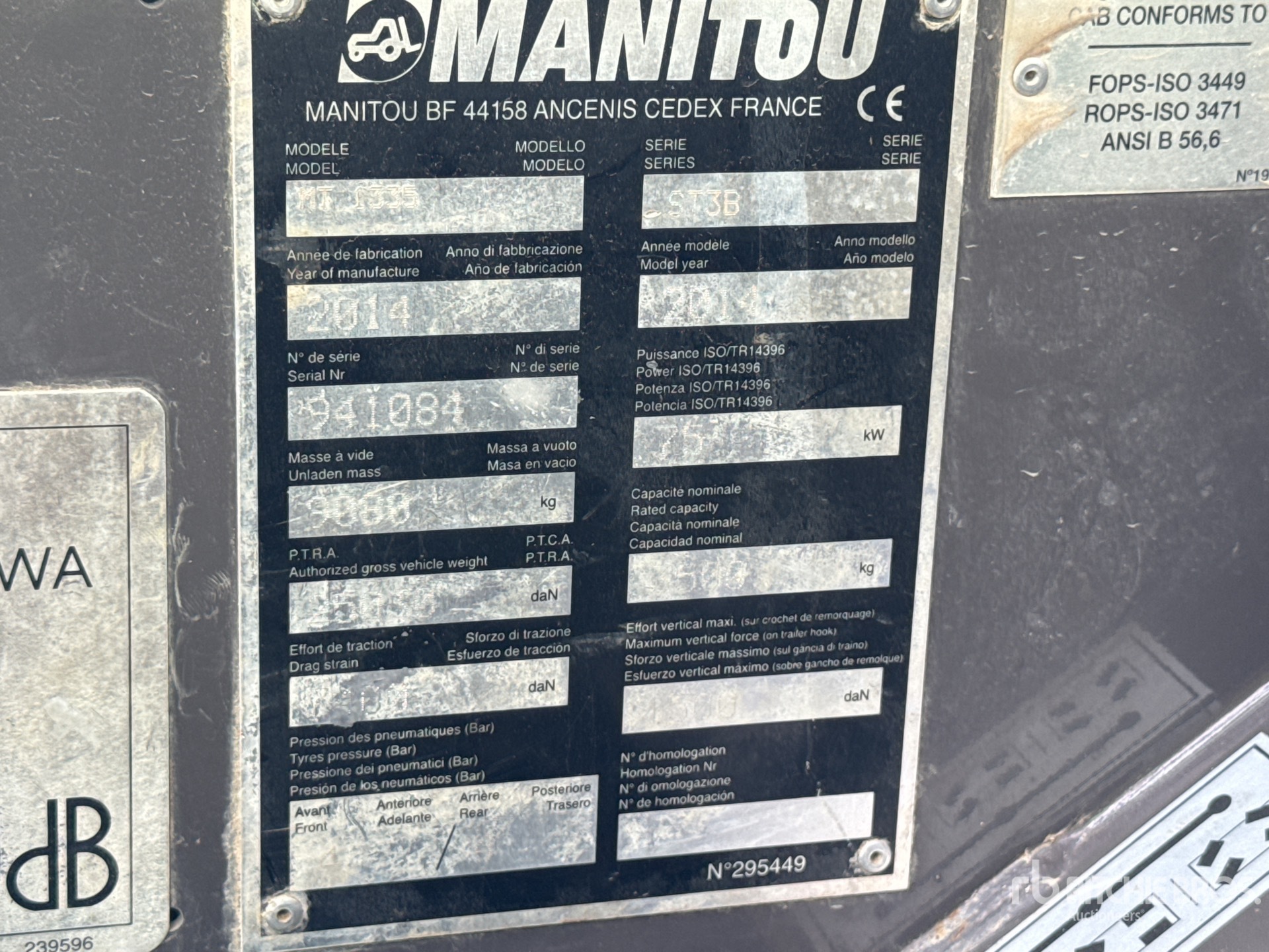2014 Manitou MT1335