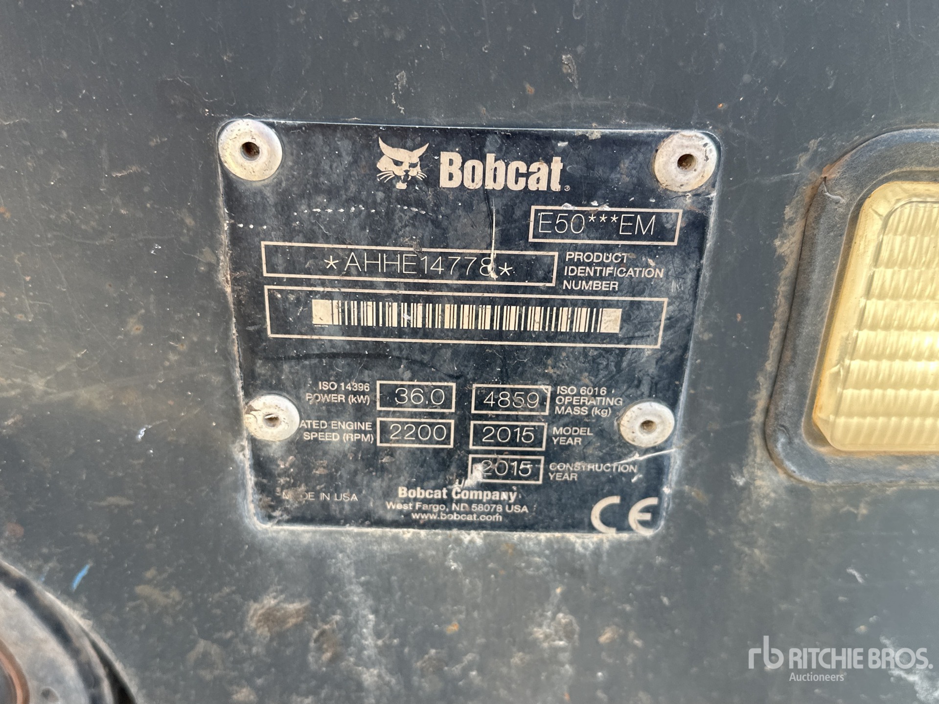 2015 Bobcat E50 EM