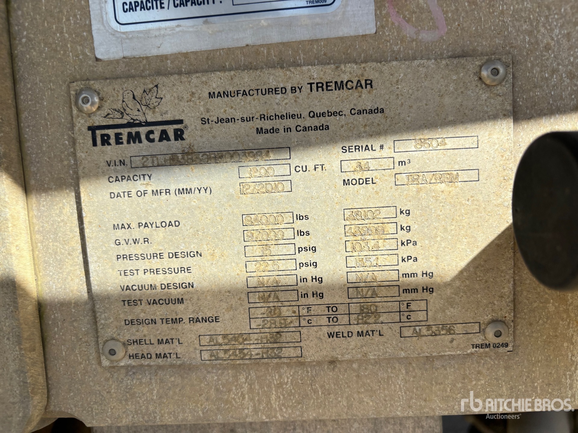 2011 Tremcar 1200 CFT TRI/A