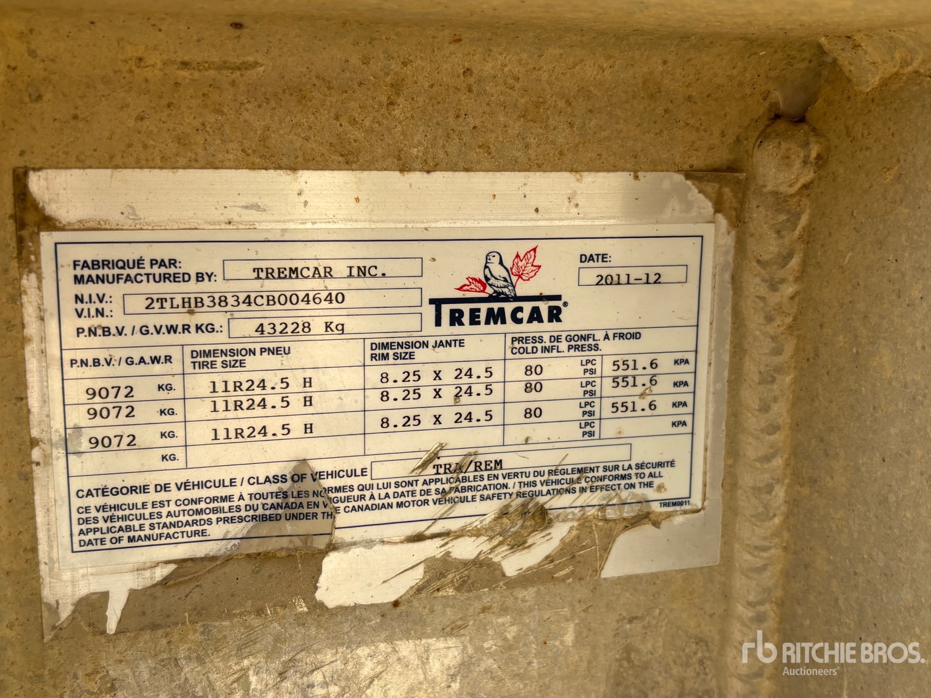 2012 Tremcar 1200 CFT TRI/A