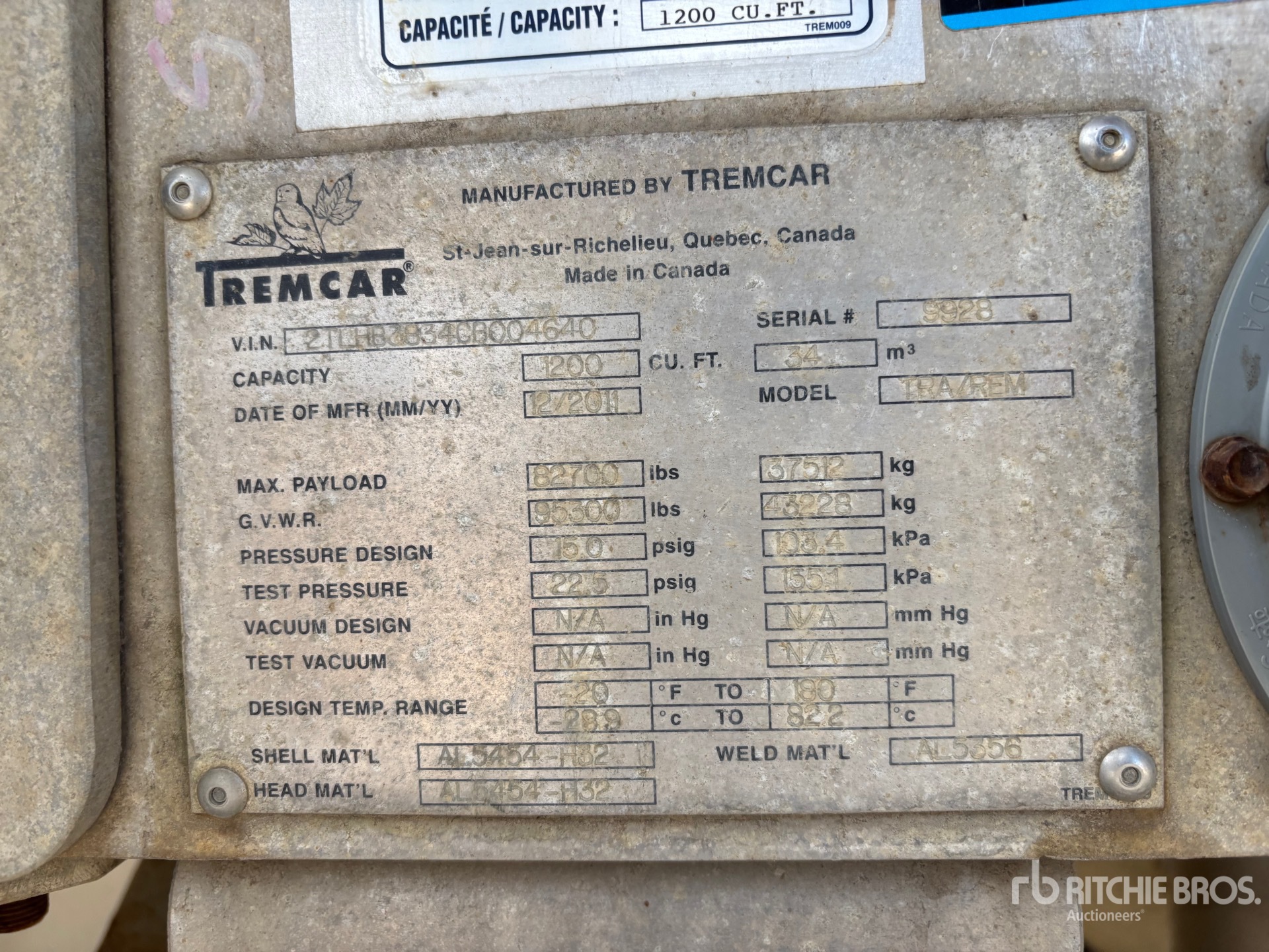 2012 Tremcar 1200 CFT TRI/A