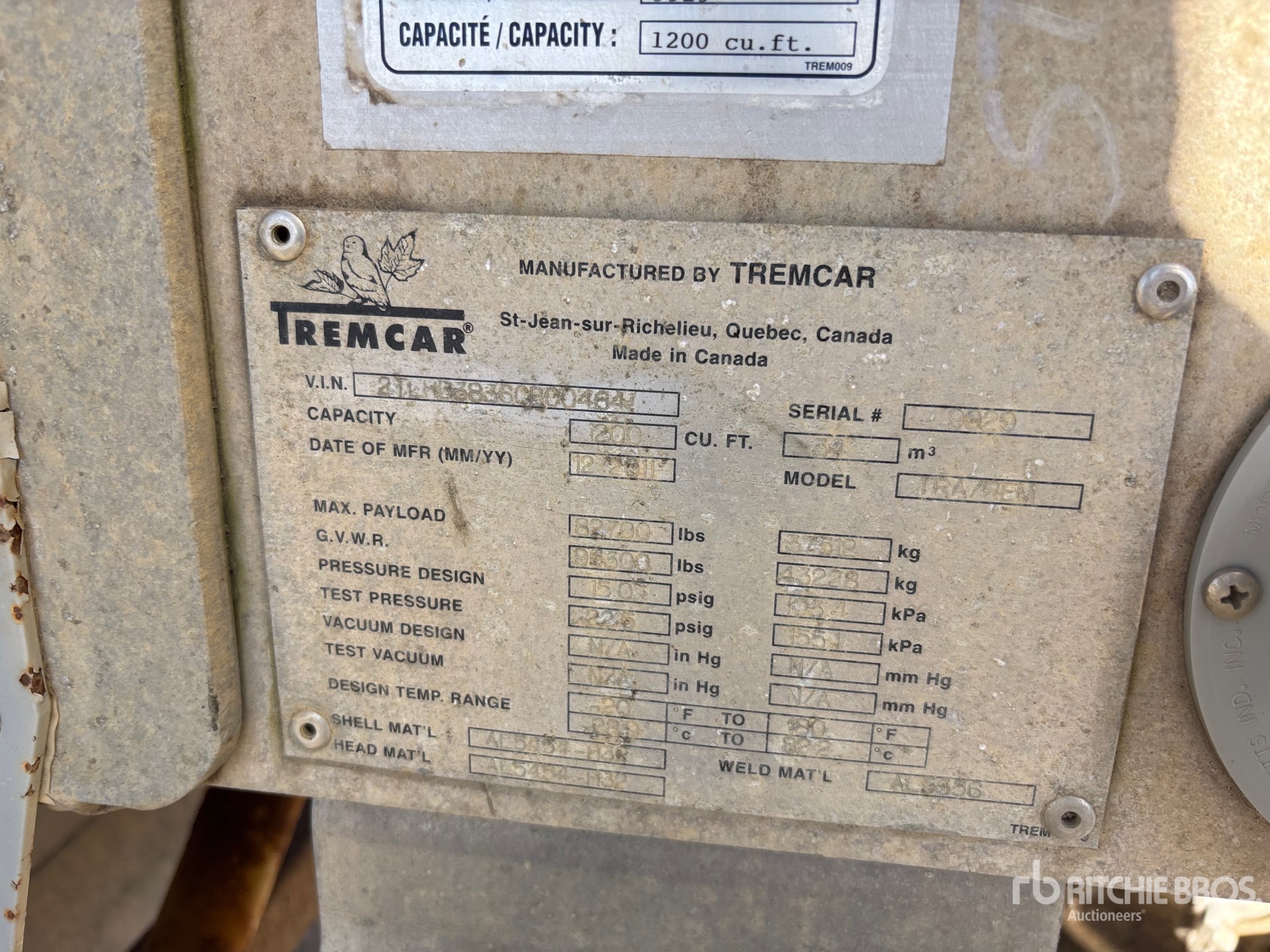 2012 Tremcar 1200 CFT TRI/A