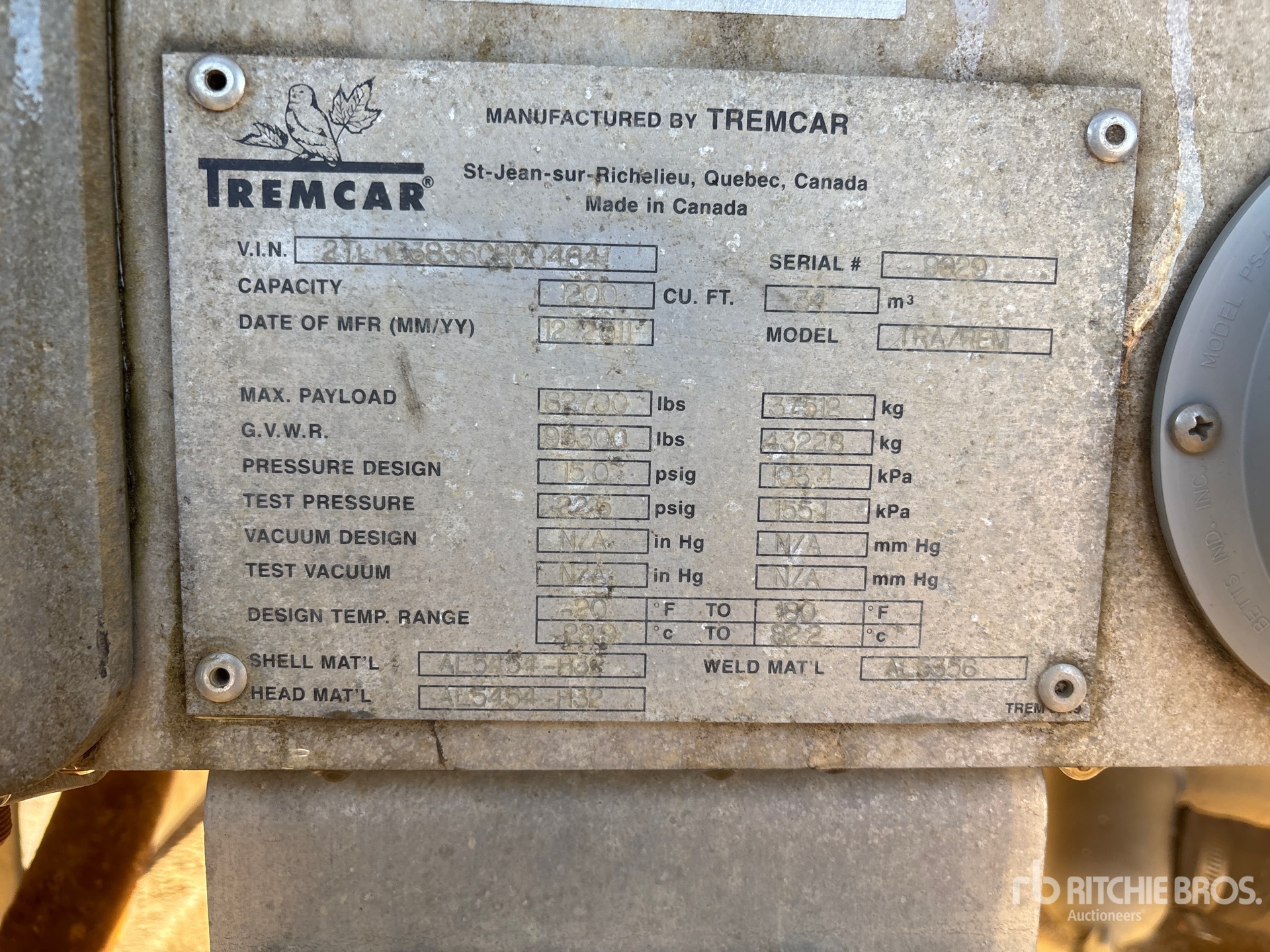 2012 Tremcar 1200 CFT TRI/A